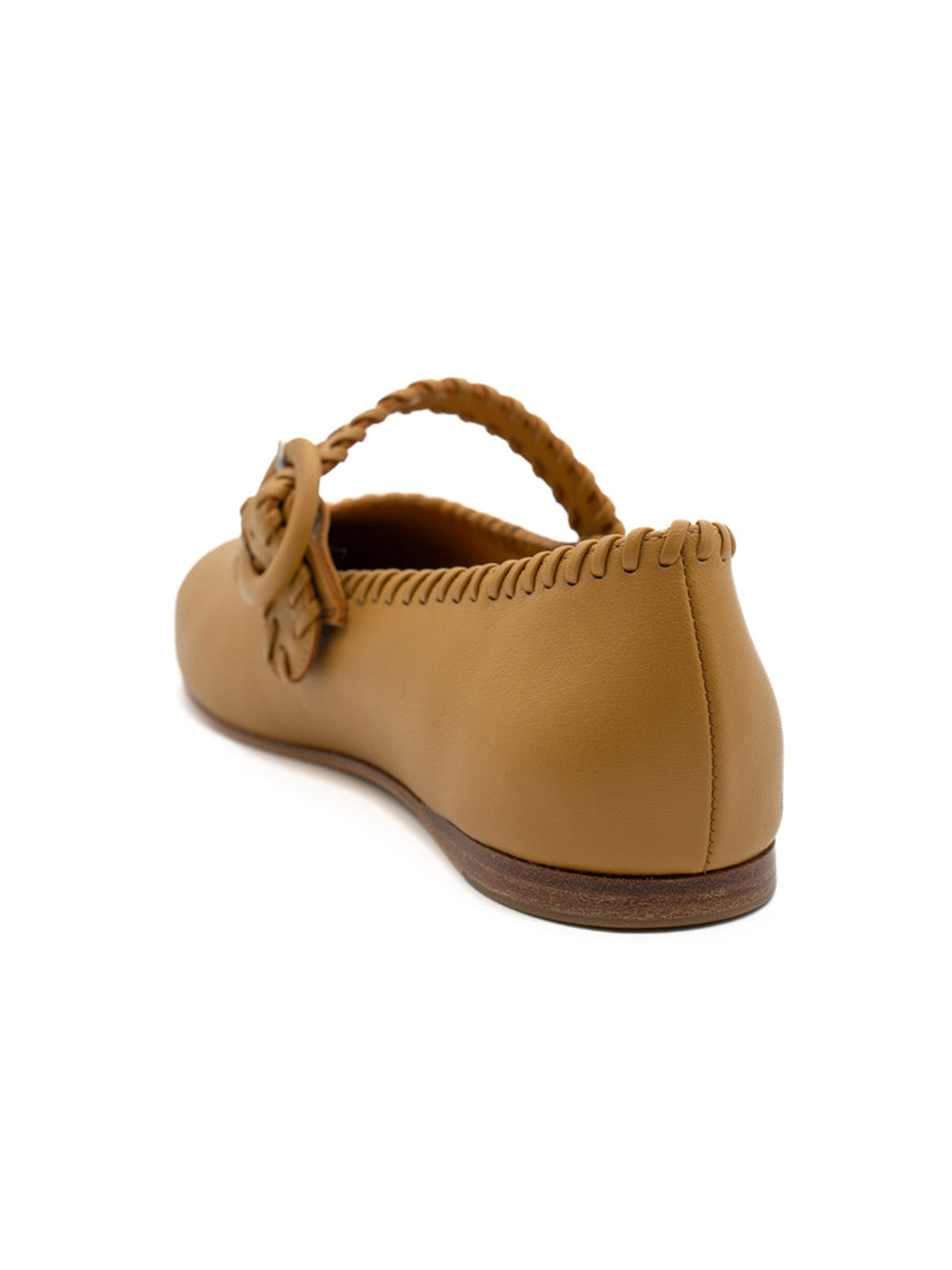 Ochre Square-Toe Chic Buckle Mary Jane Classic Flats
