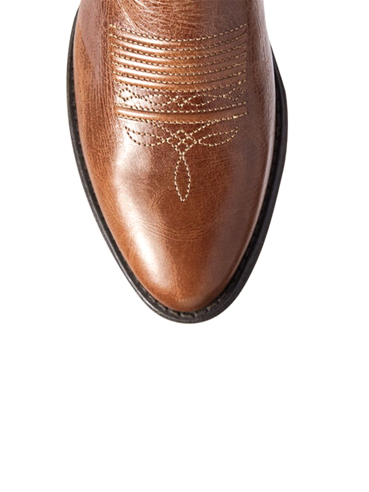 Red Embroidery Almond-Toe Wide Mid Calf Cowgirl Boots