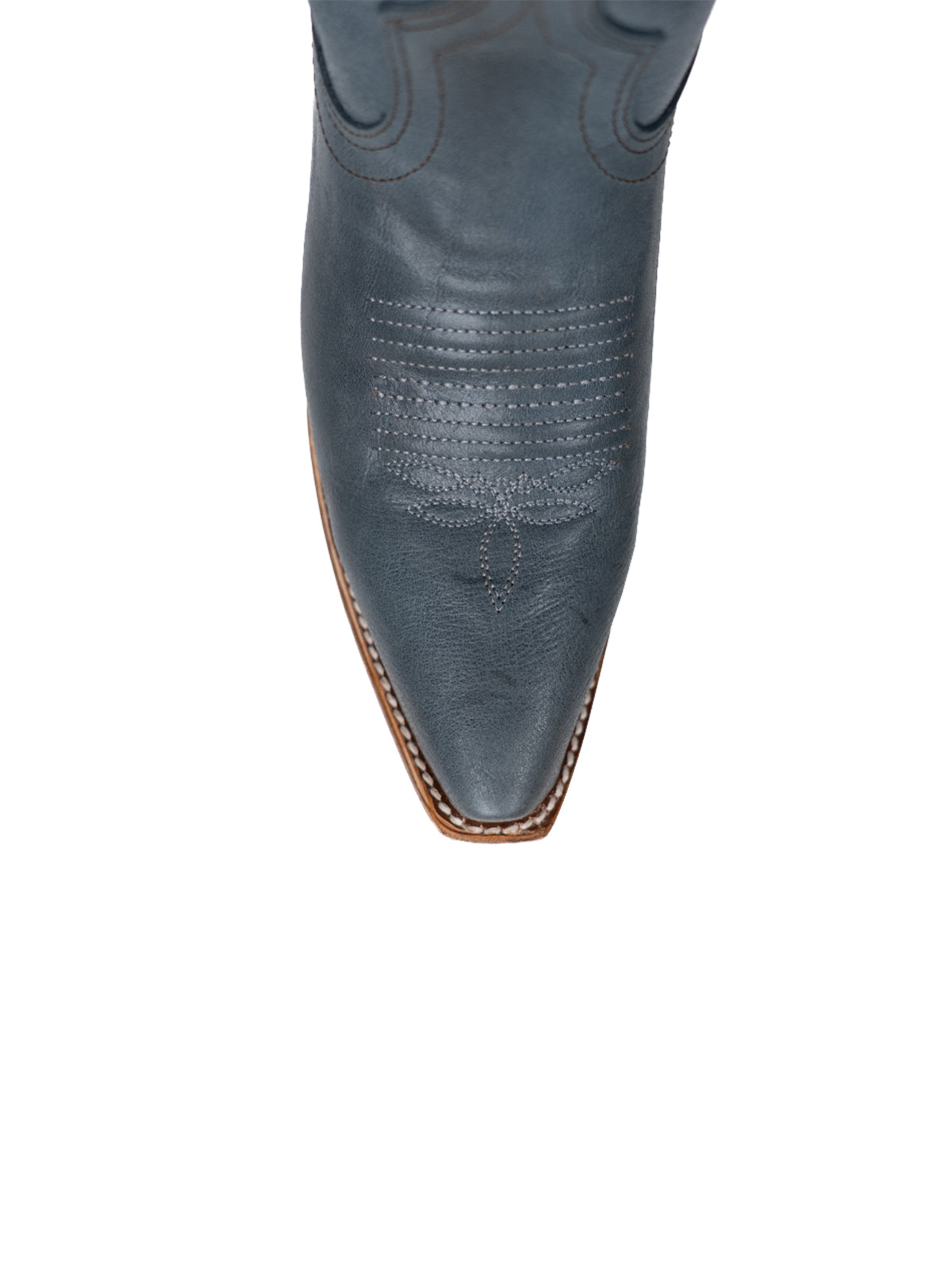Snip-Toe Embroidery Half-Zip Tall Knee High Cowgirl Boots For Woman - Black