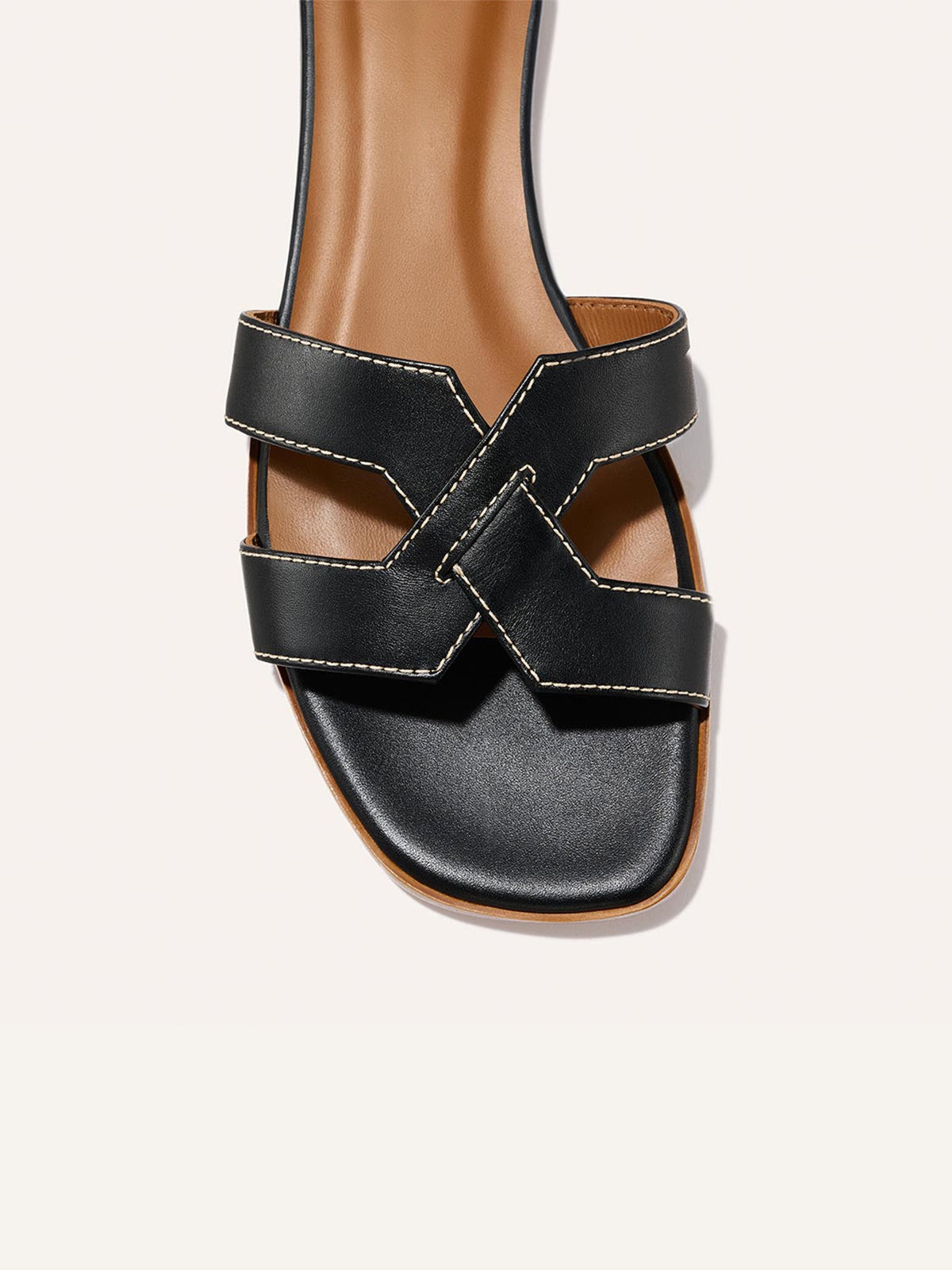 Black Square-Toe Stylish Backless Sandals Flats
