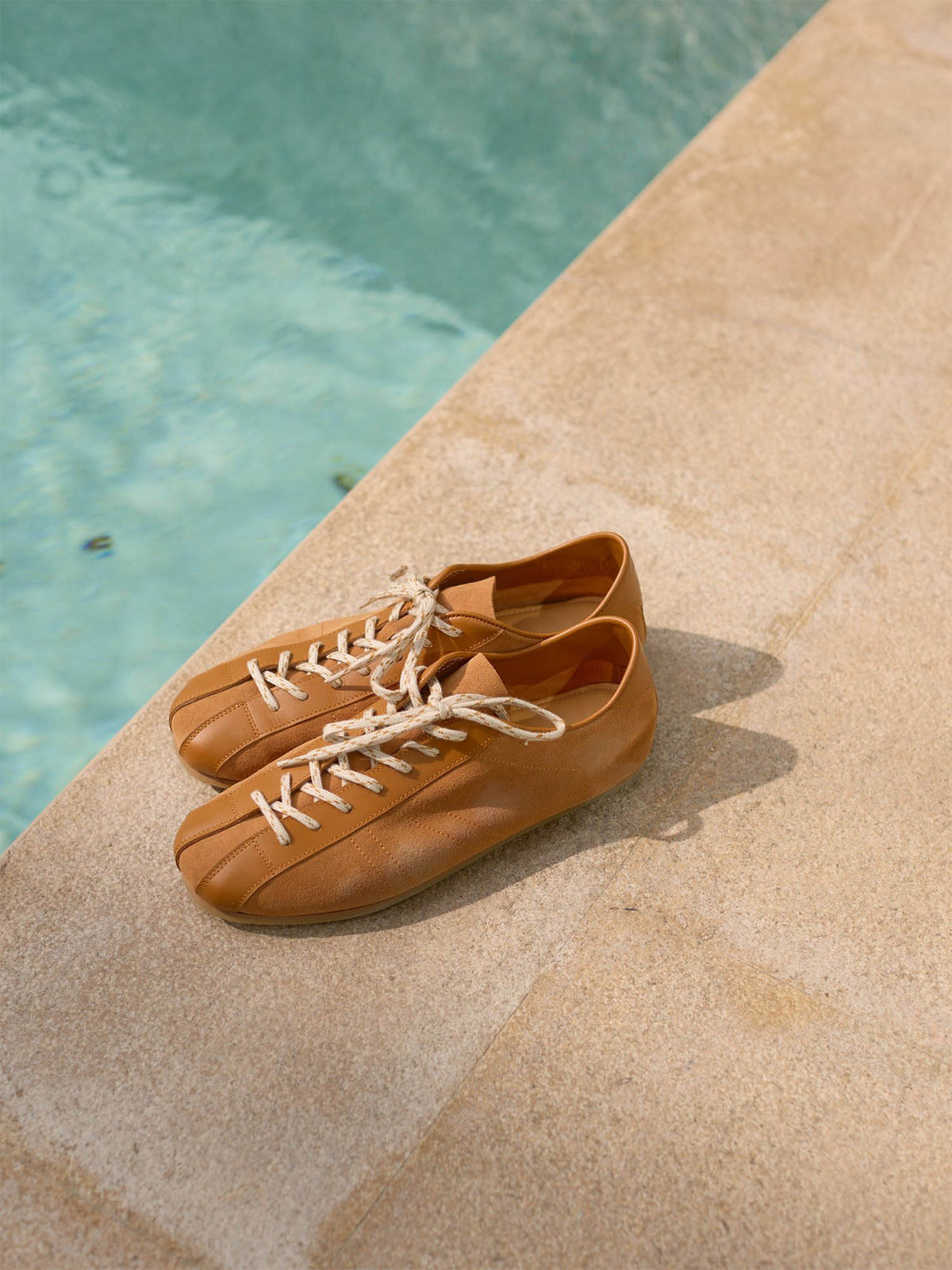 Square-Toe Classic Lace-Up Chic Flats Sneakers - Brown