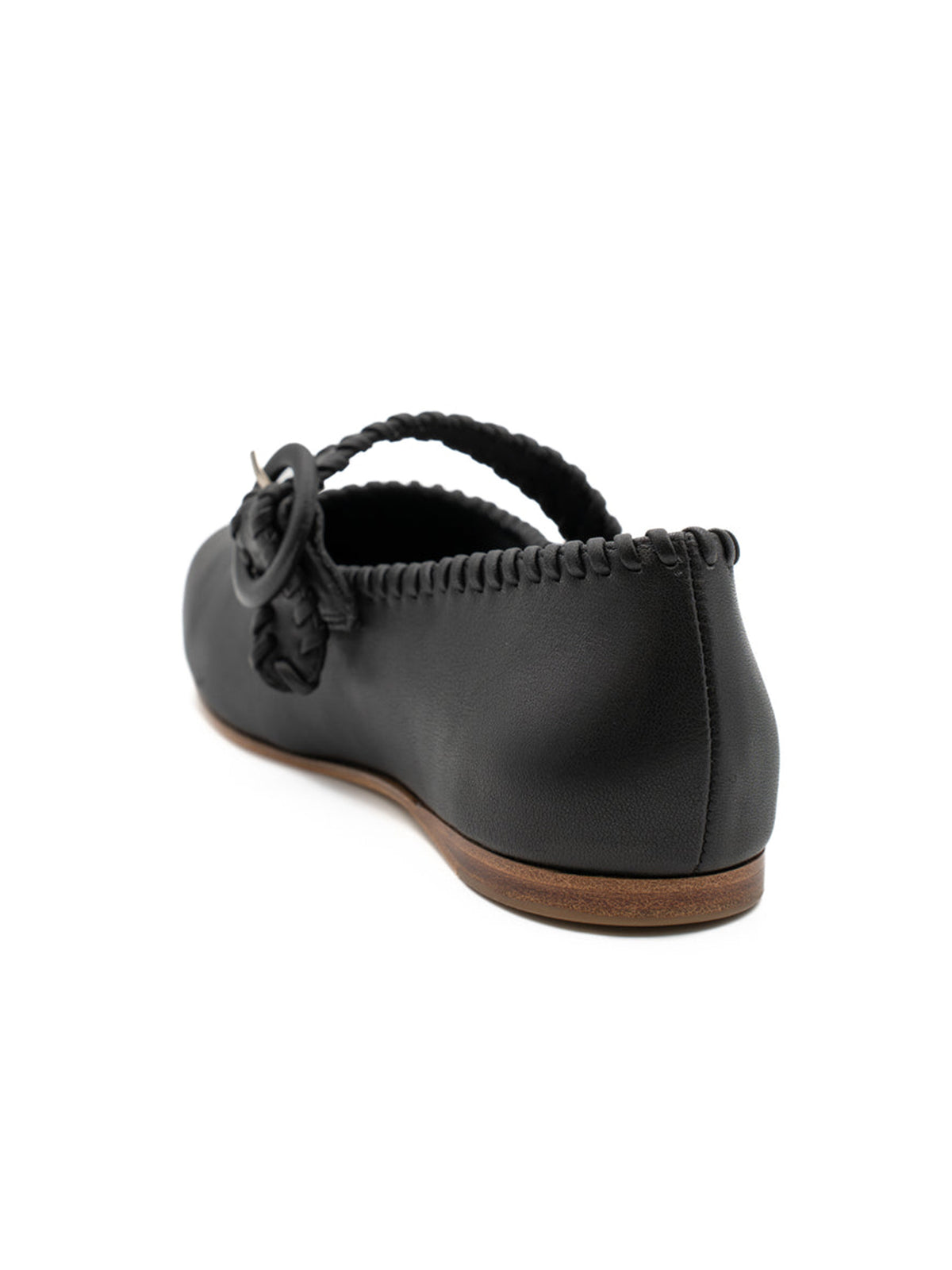 Black Square-Toe Chic Buckle Mary Jane Classic Flats