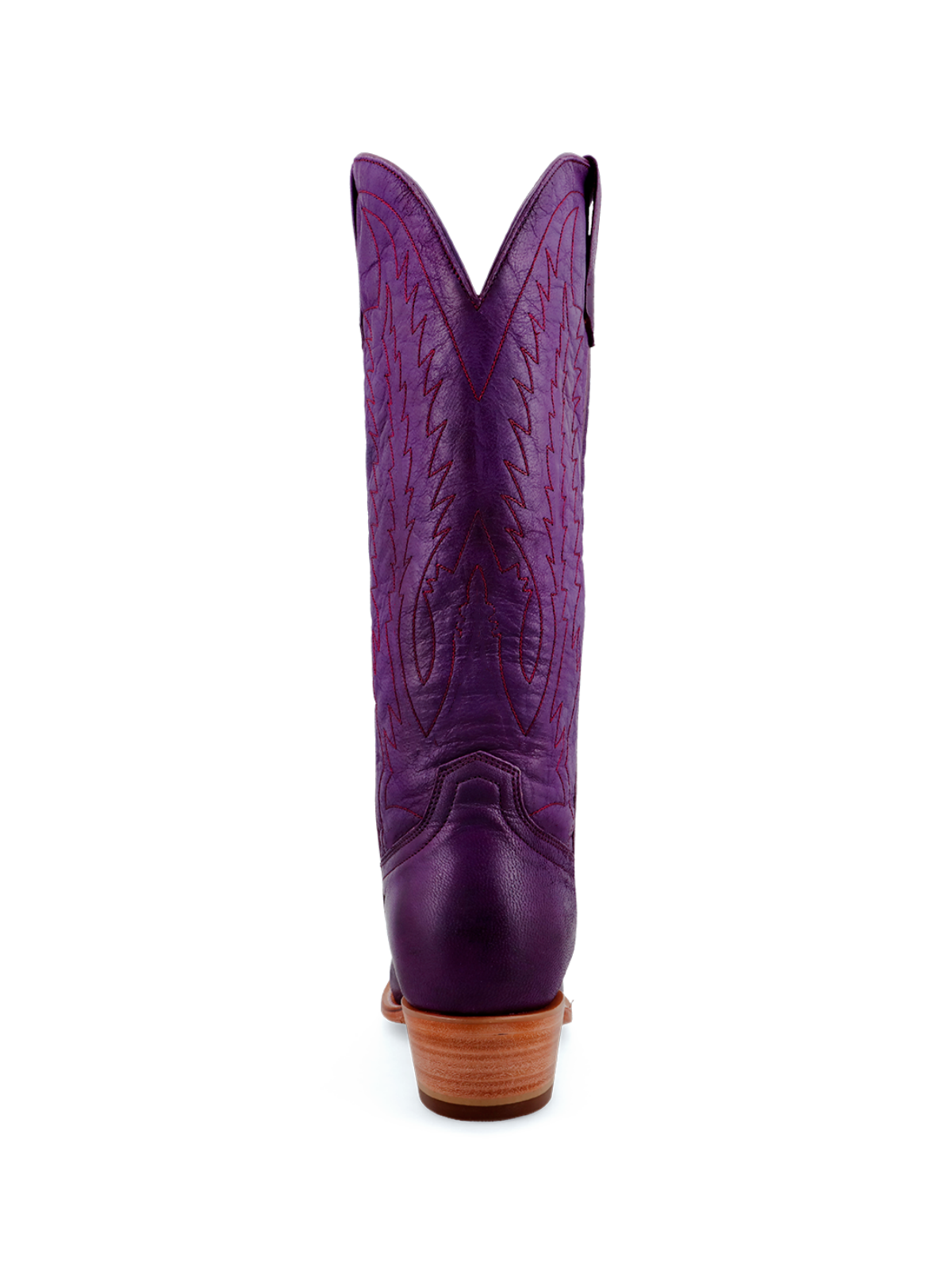 Purple Distressed Embroidery Snip-Toe Wide Mid Calf Western Boots Cowgirl Tall Boots