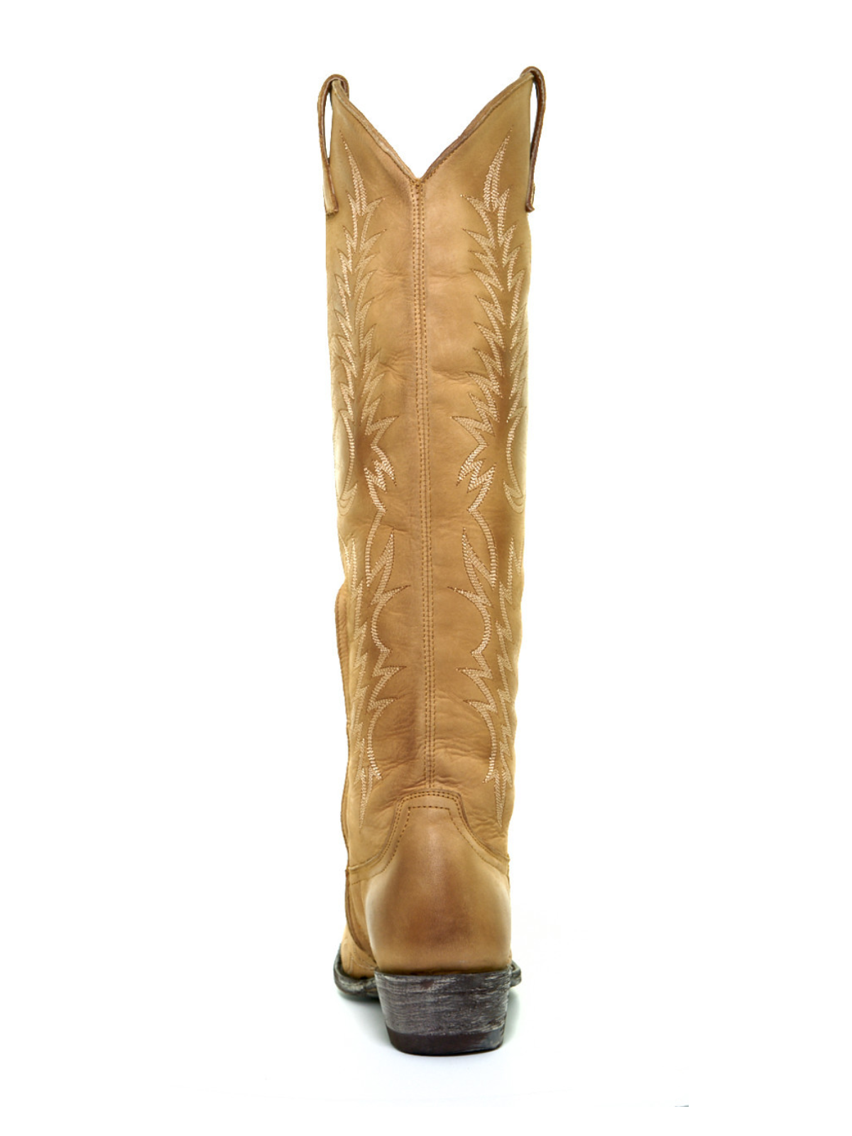 Tan Half-Zip Snip-Toe Embroidery Tall Knee High Cowgirl Boots