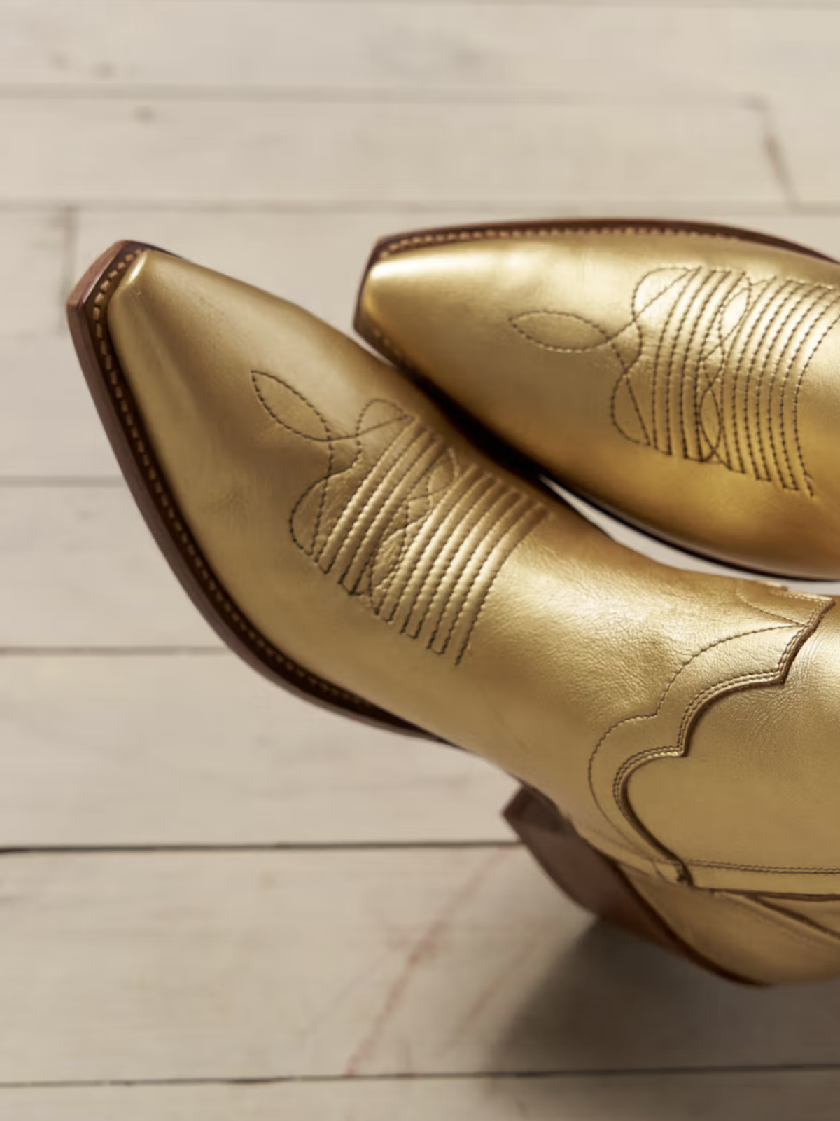 Classic Snip-Toe Inside Full-Zip Ankle Booties - Metallic Gold