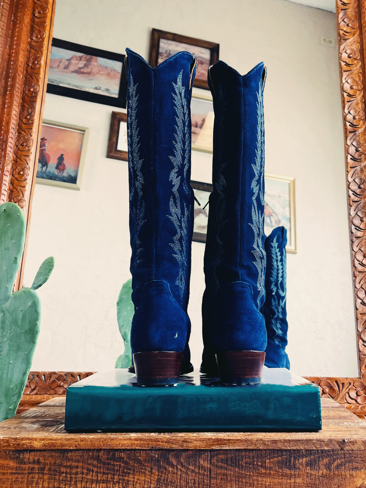 blue suede dress boots Women's Armada