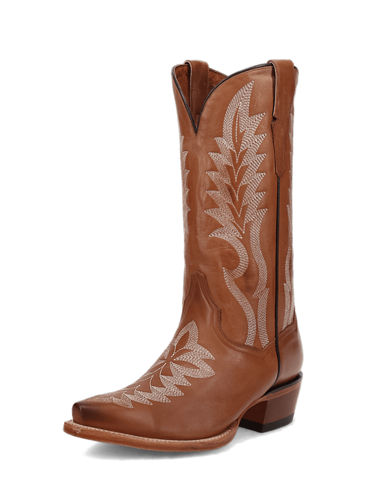 Honey Leaf Embroidery Snip-Toe Tall Wide Mid Calf Cowgirl Boots