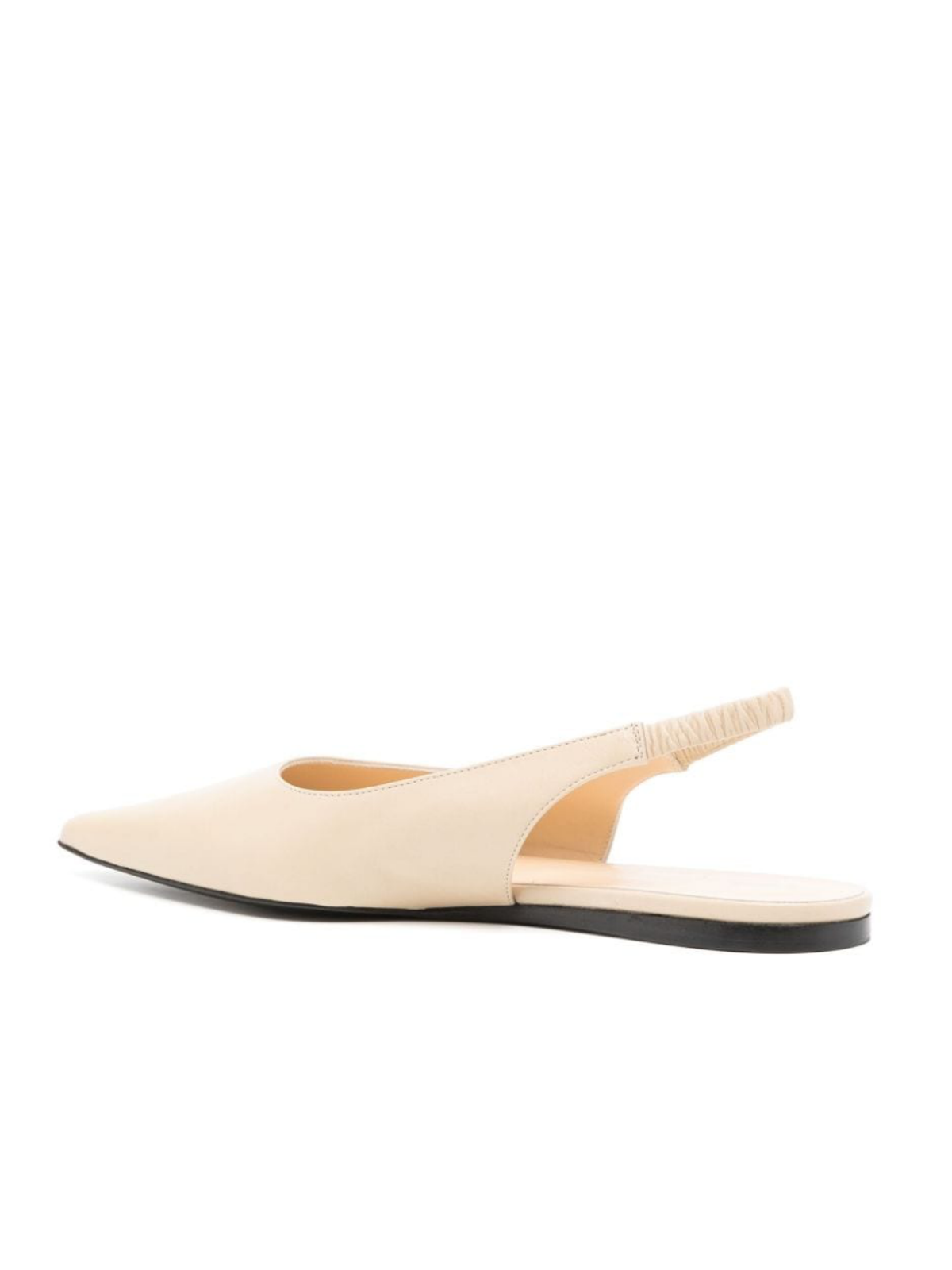 Light Beige Pointed-Toe Ballet Flats Slingbacks