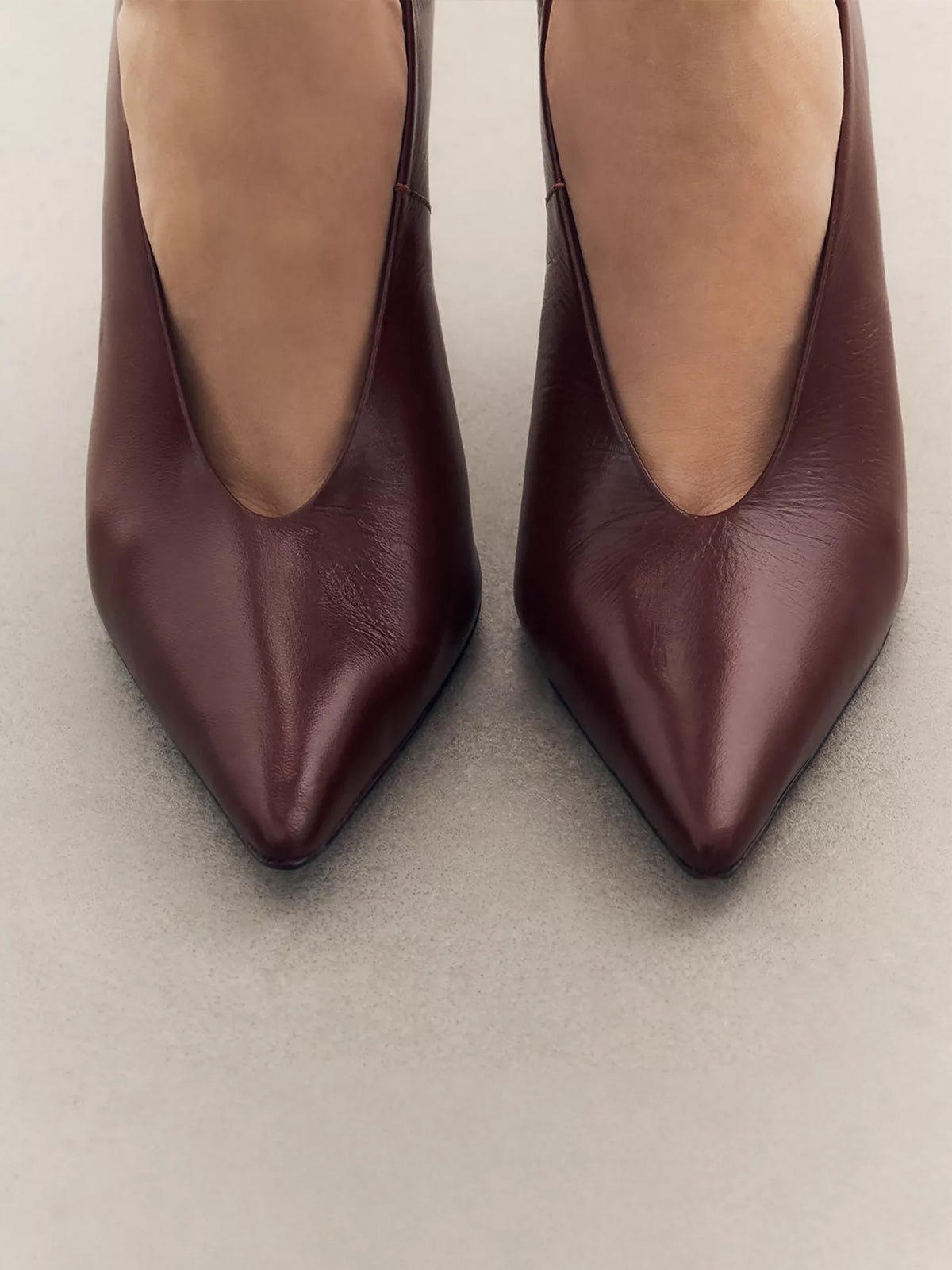 Wine Red Pointed-Toe Classic Pumps Slip-On High Heels