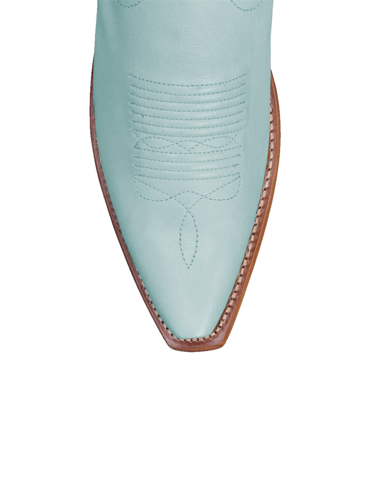 Sky Blue Snip-Toe Embroidery Wide Calf Knee High Cowgirl Boots