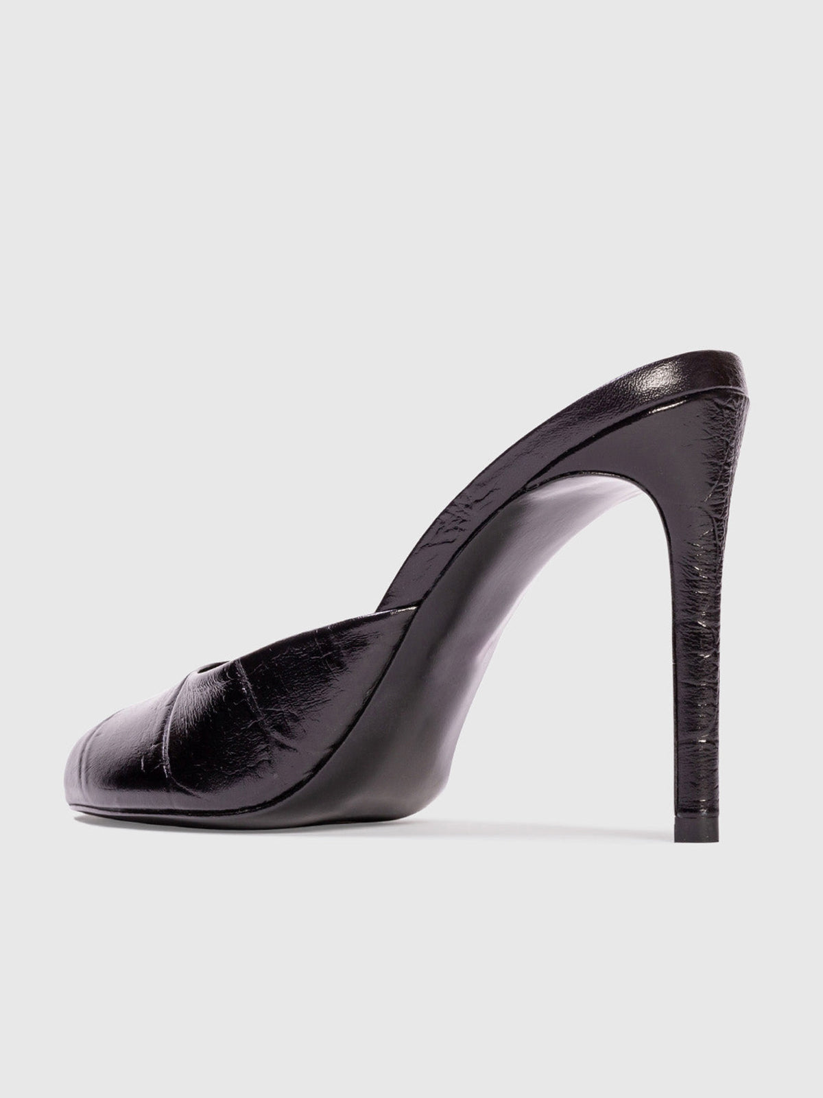 Black Round-Toe Crocodile Print Simple High Heels