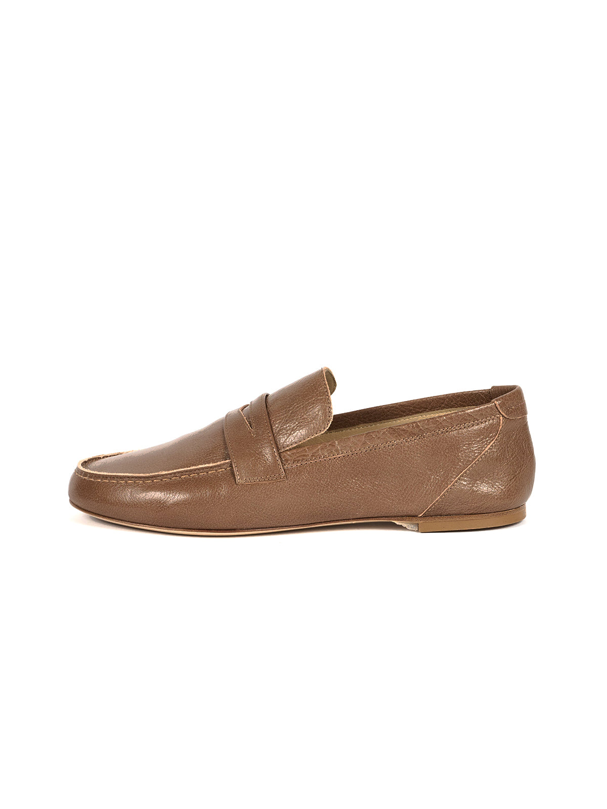 Round-Toe Slip-On Chic Loafers Flats - Brown