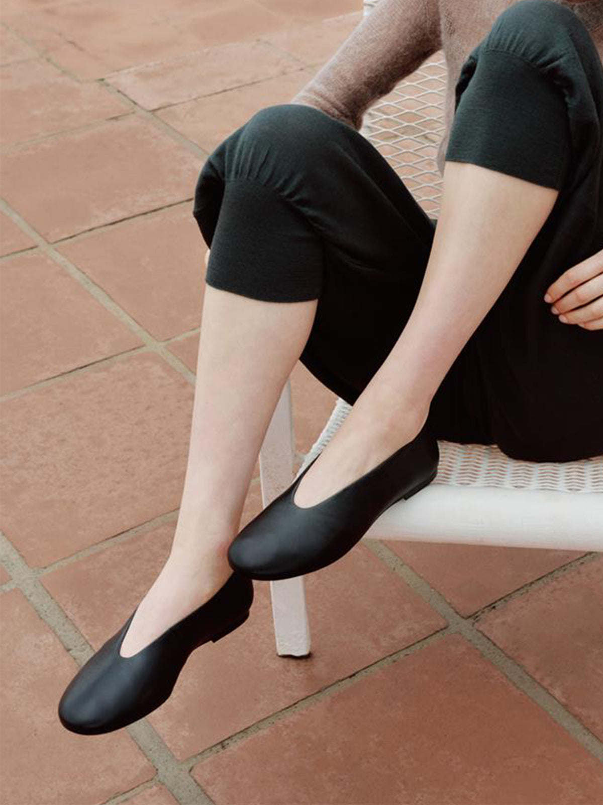 Black Round-Toe Stylish Ballet Simple Flats