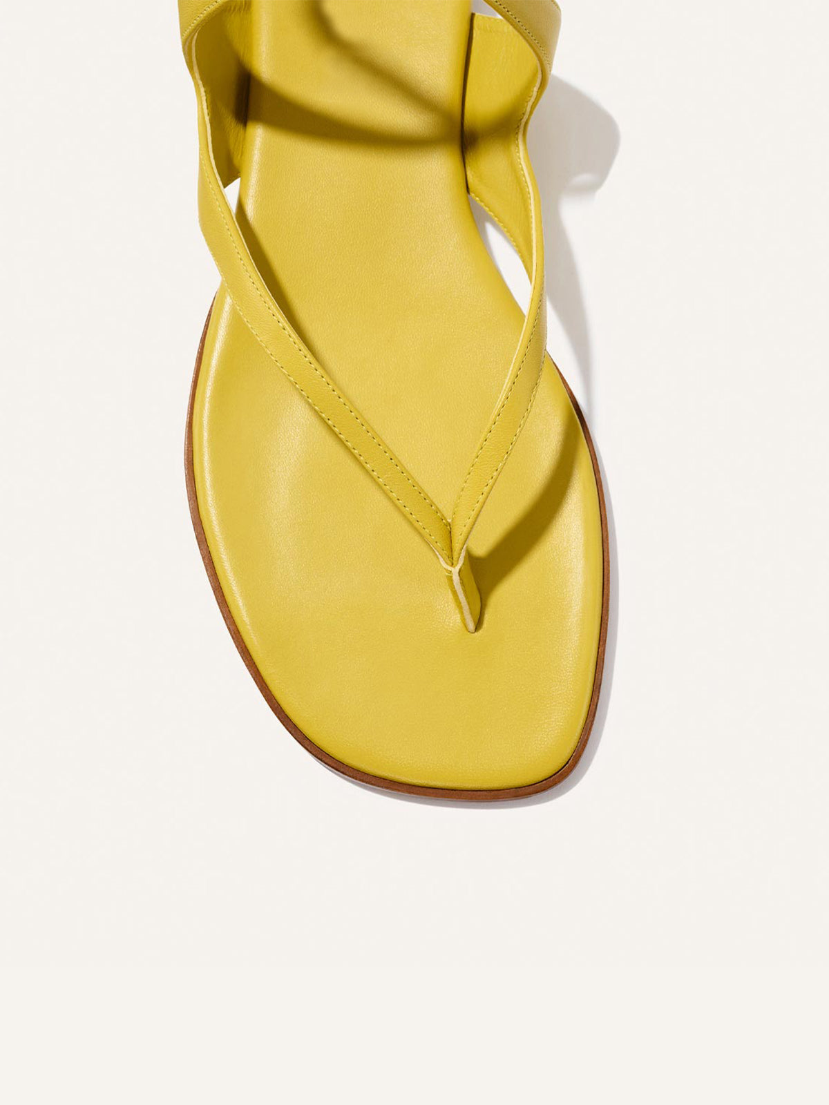 Chartreuse Square-Toe Strappy And Ankle Strap Chic Sandals Flats