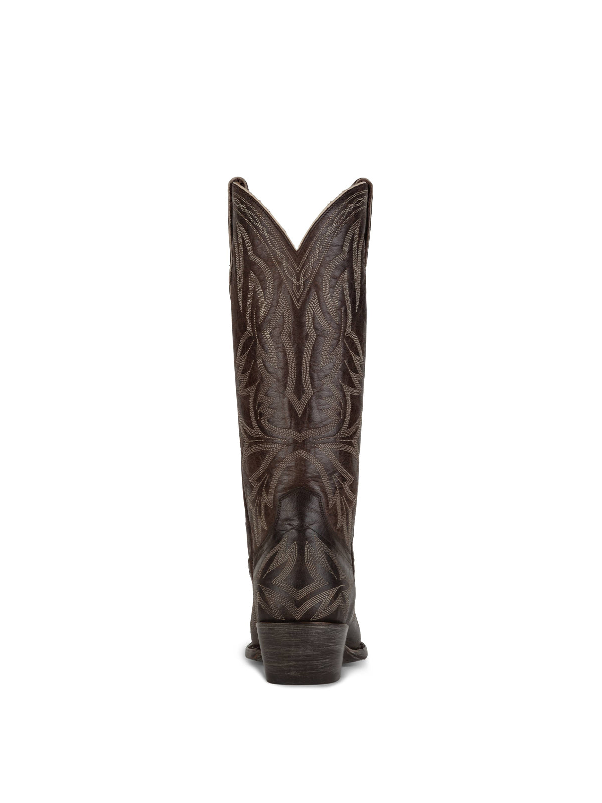 Western Embroidery Snip-Toe Classic Mid Calf Cowgirl Boots – Chocolate