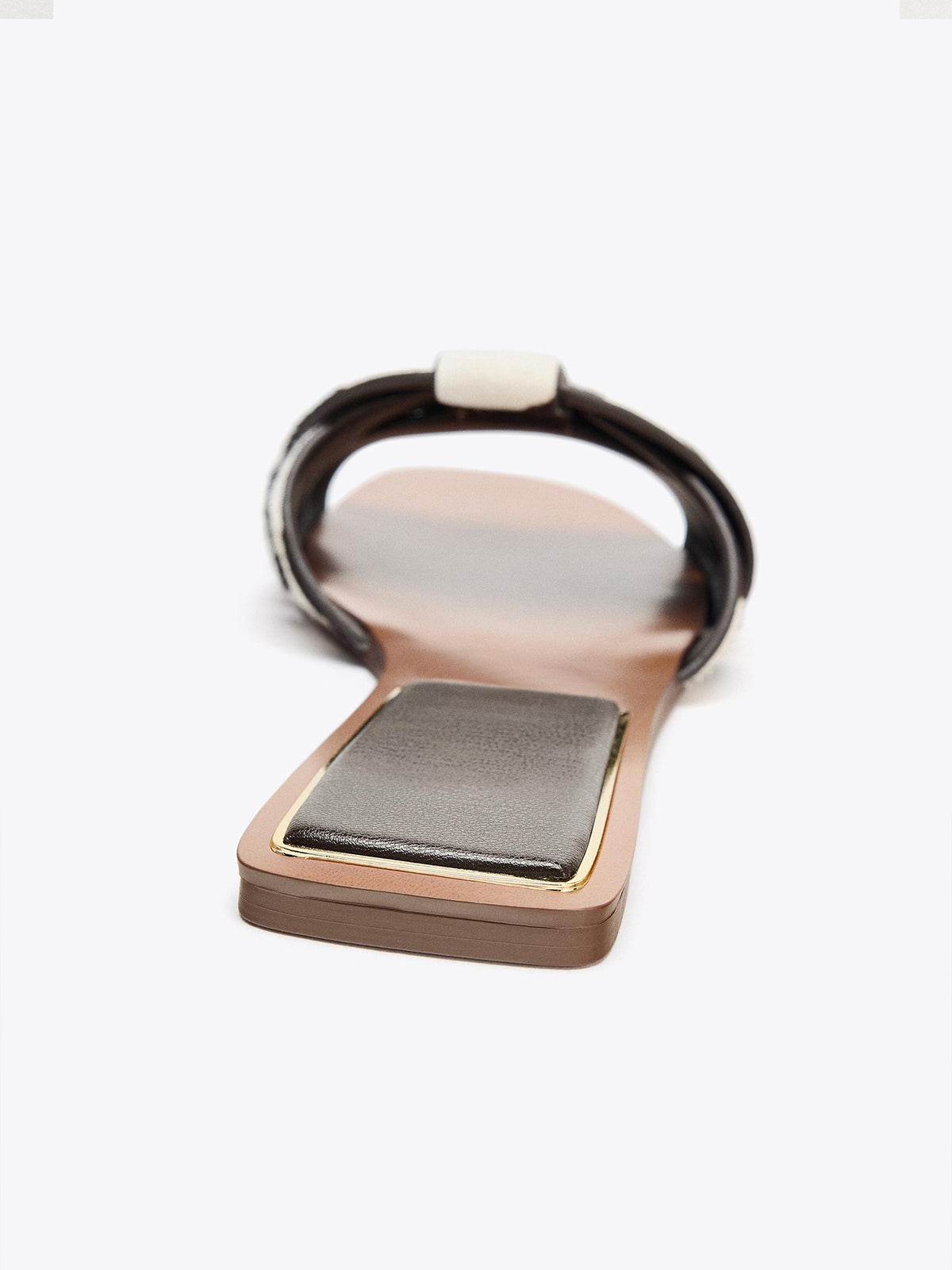 Front Crossover Strap Round-Toe Flat Sandals - Cow Faux Pony Hair