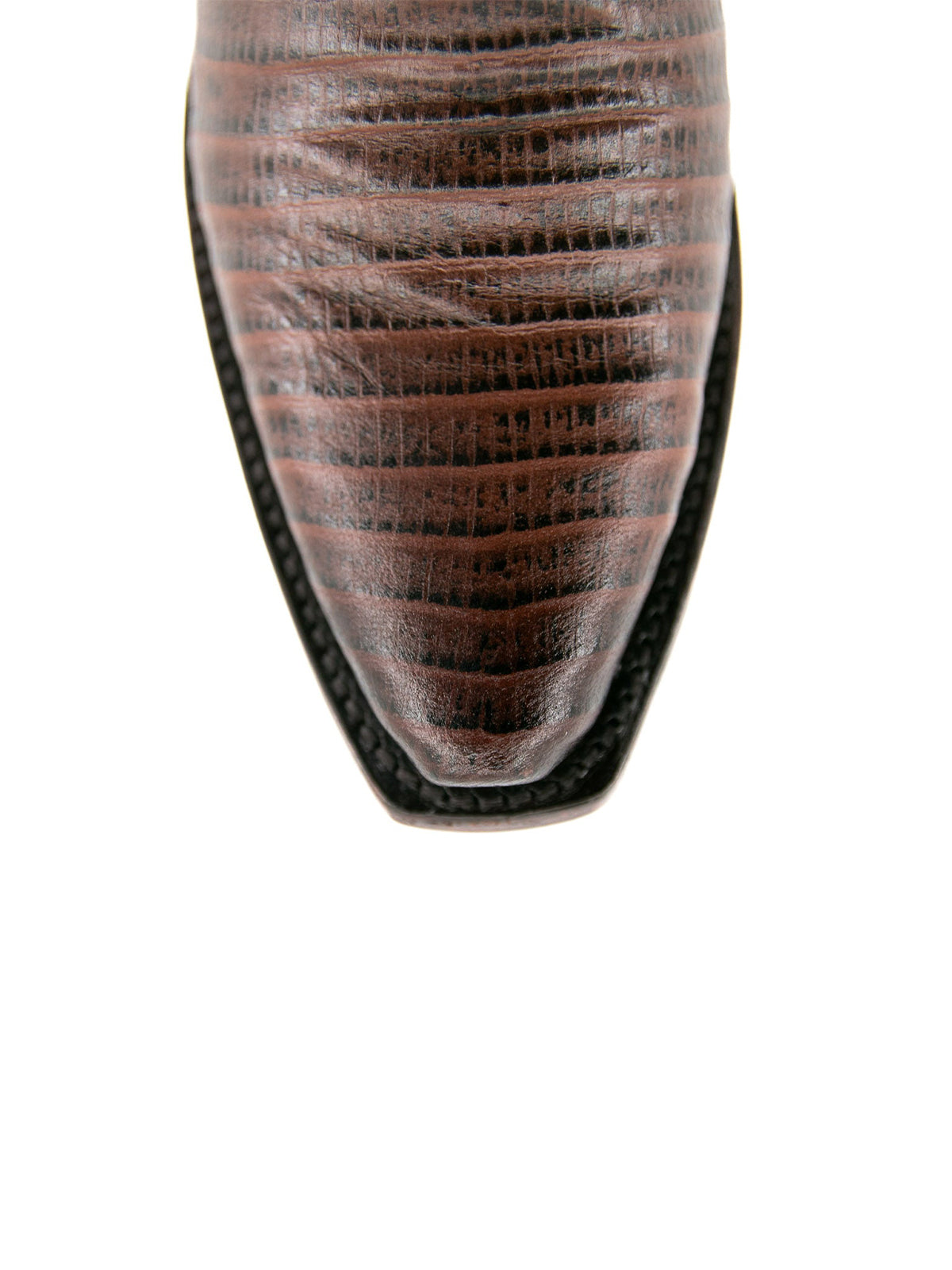 Brown Contrast Vegan Leather And Lizard-Embossed Vegan Leather Snip-Toe Embroidery Half-Zip Knee High Cowgirl Boots