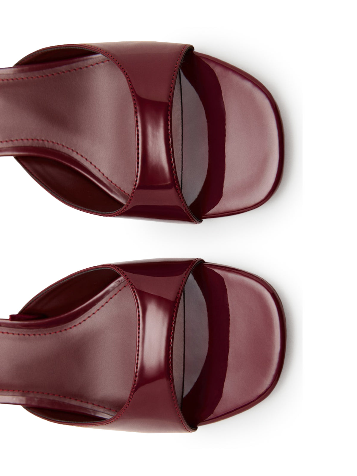 Patent Burgundy Square-Toe Classic Kitten Heels