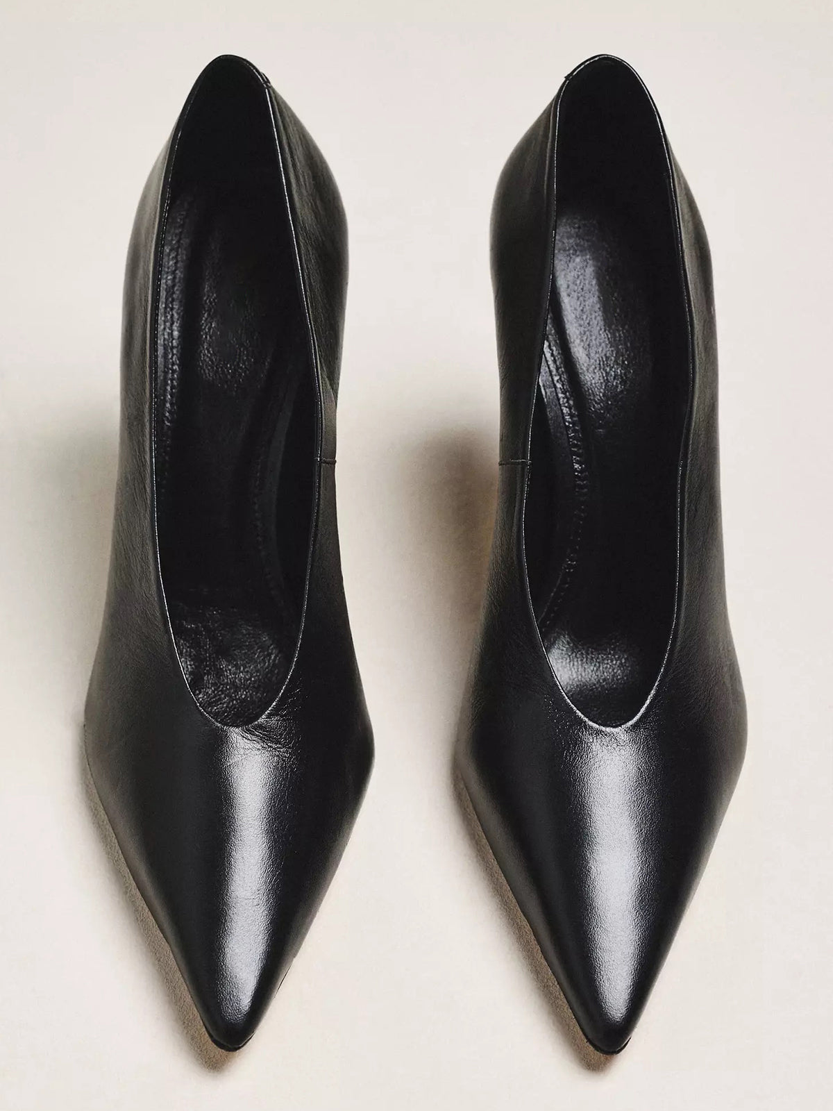 Black Pointed-Toe Classic Pumps Slip-On High Heels