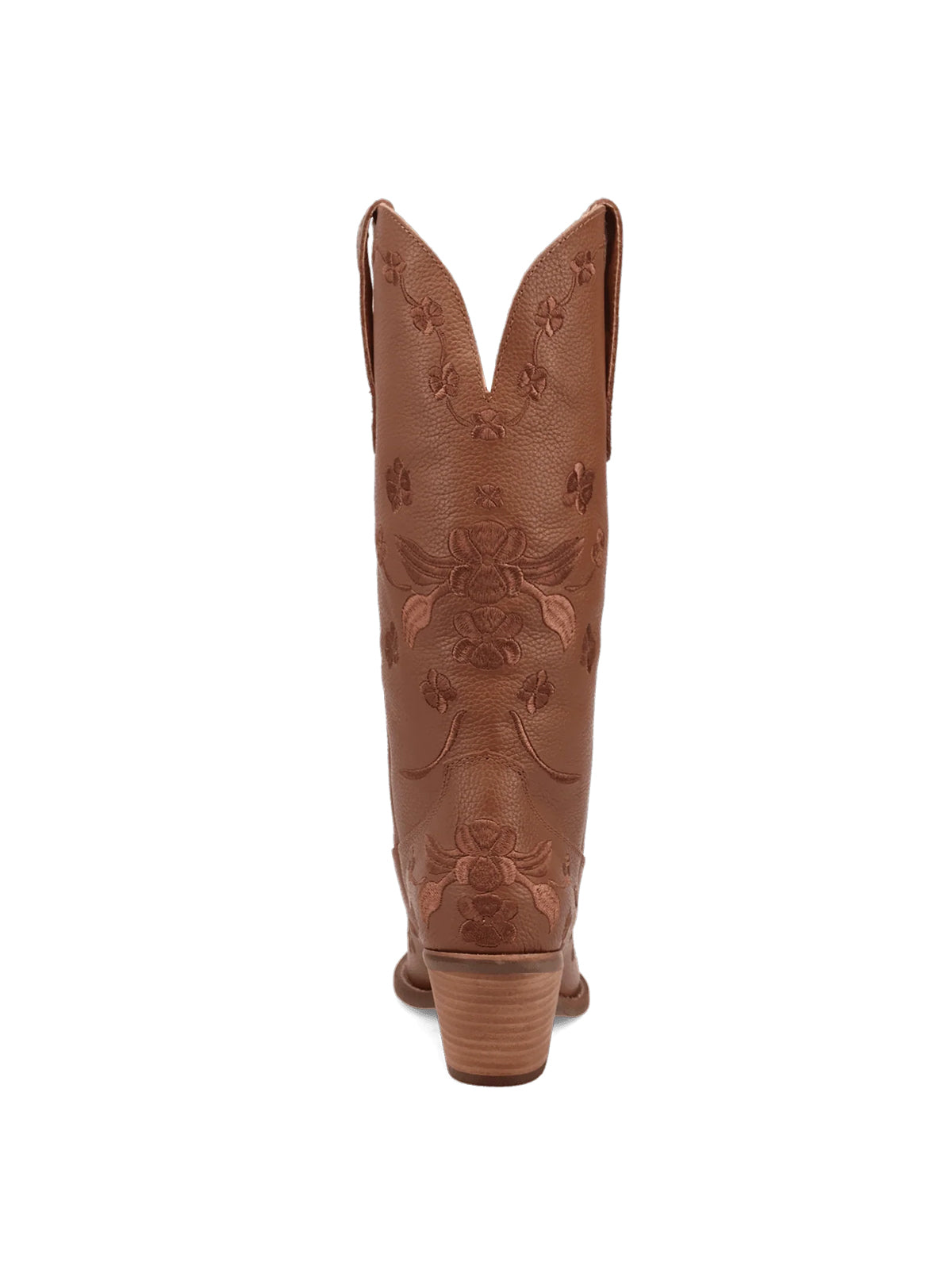 Flowers Embroidery Snip-Toe Mid Calf Cowgirl Boots - Brown