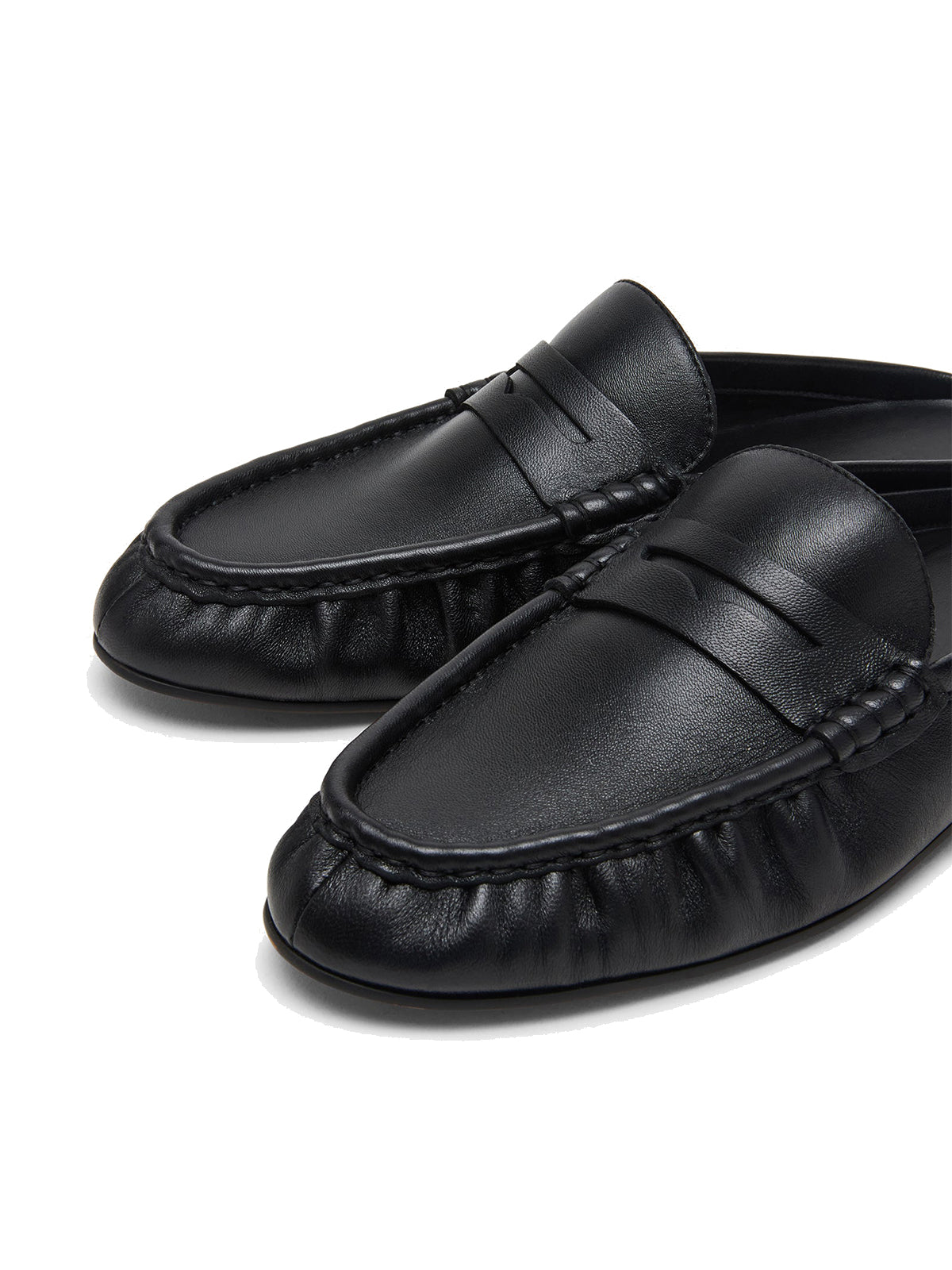 Black Round-Toe Stylish Slip-On Flats
