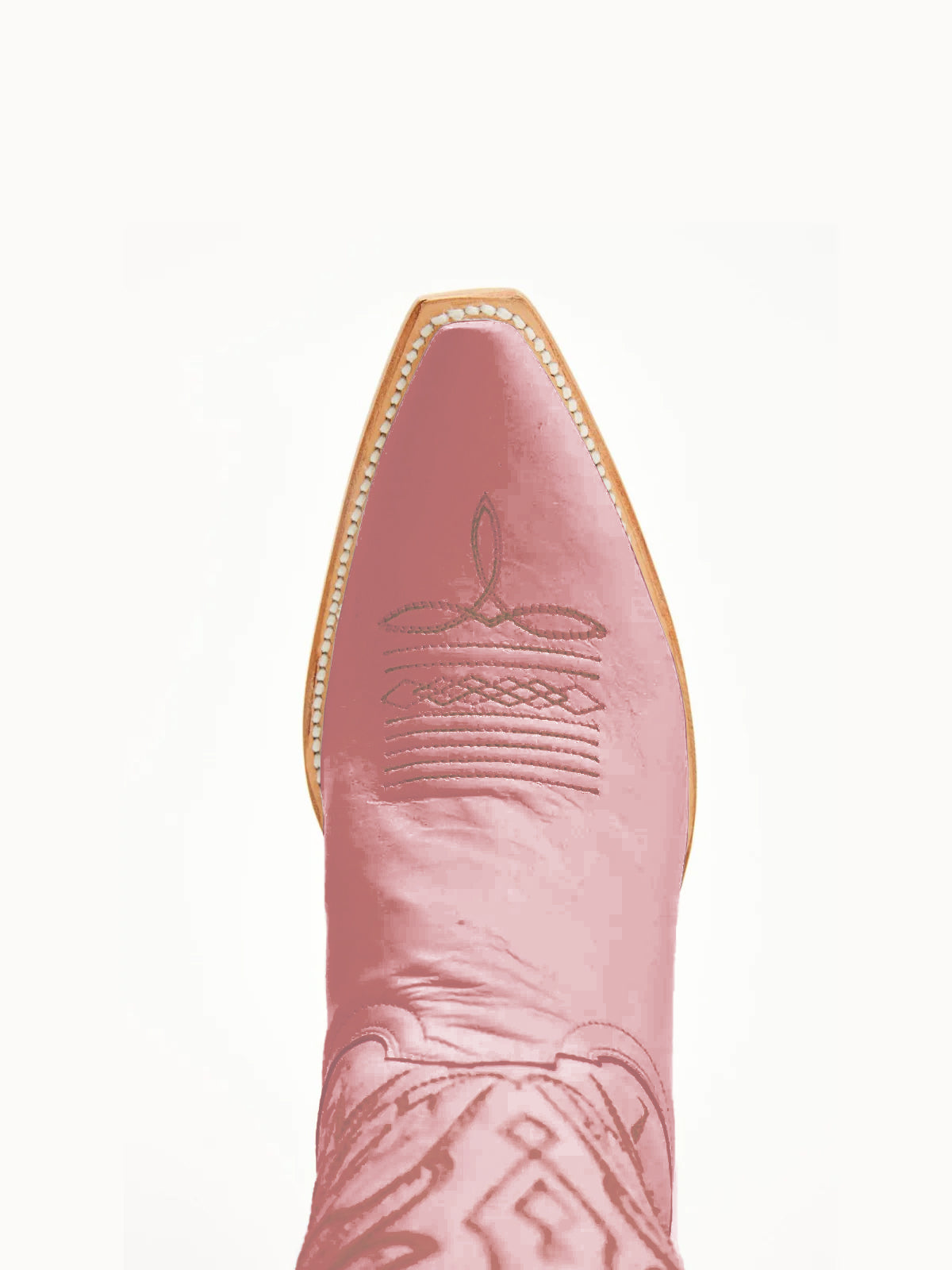 Rose Pink Snip-Toe Vivid Bird Embroidery Mid Calf Cowgirl Boots