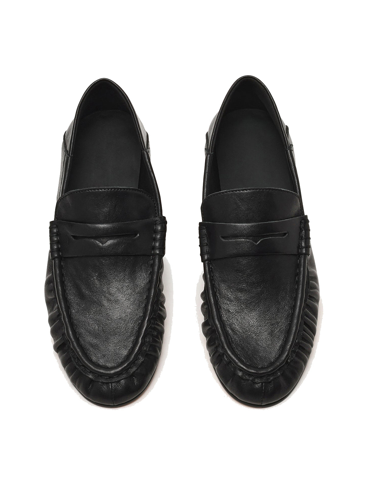 Black Round-Toe Stylish Slip-On Loafers Flats