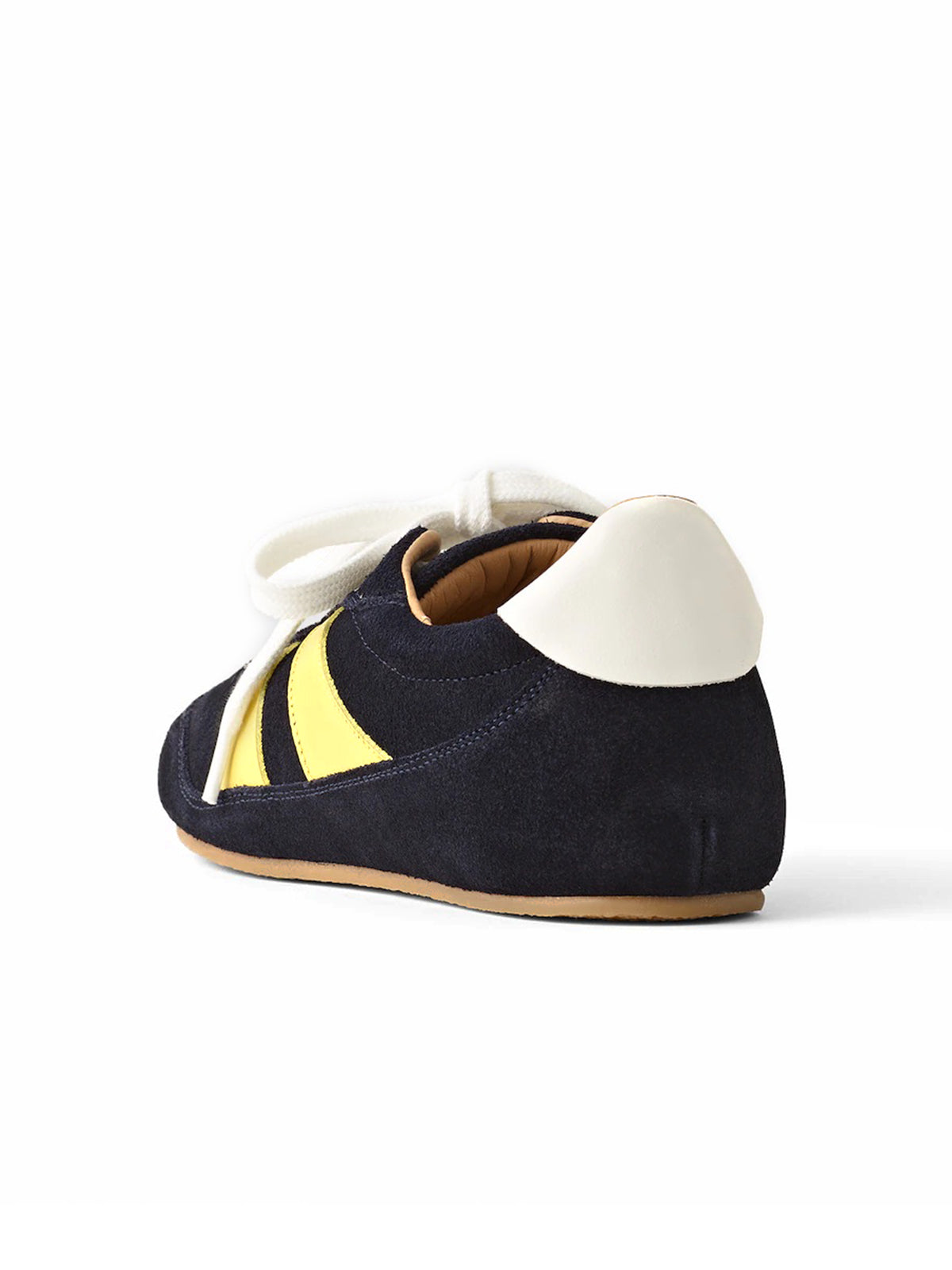 Black Cow Suede Round-Toe Classic Lace-Up Chic Sneakers