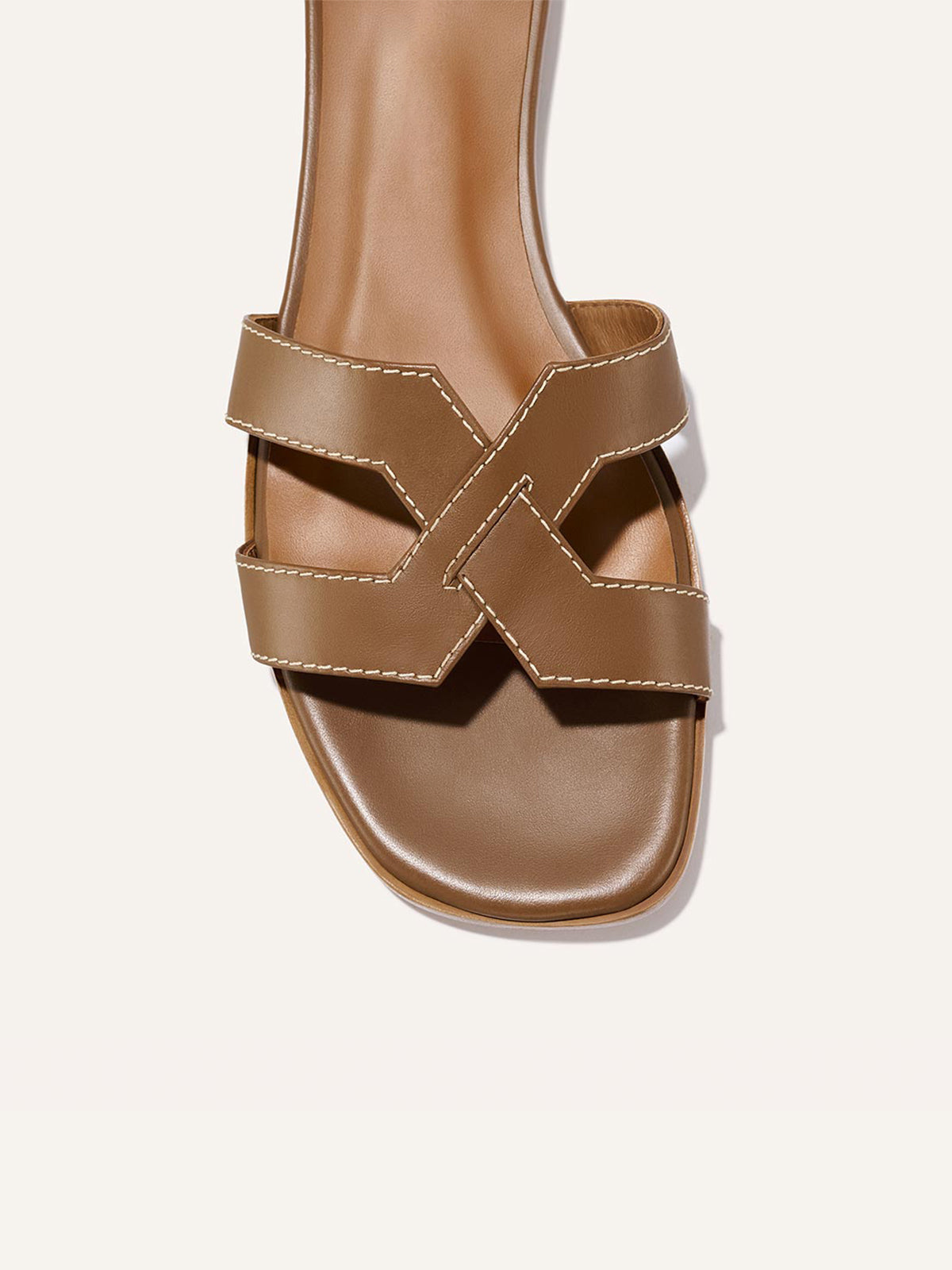 Coffee Square-Toe Stylish Backless Sandals Flats