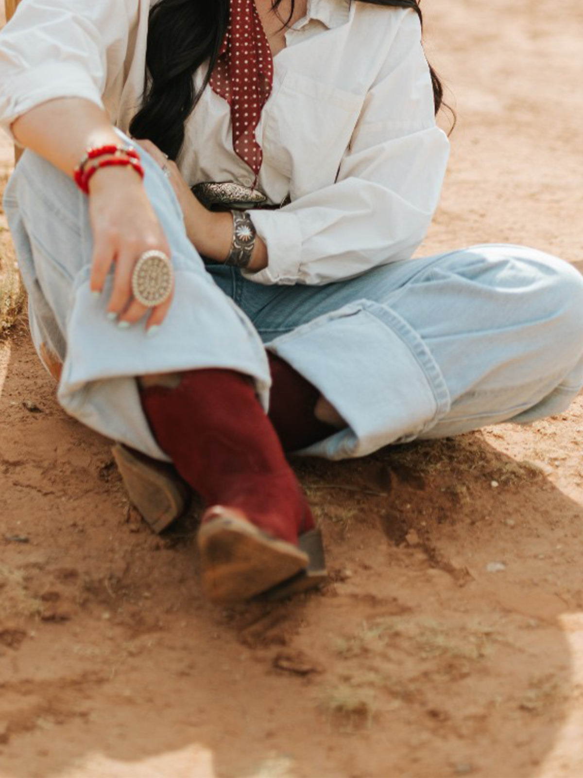 Red Faux Suede Snip-Toe Short Slip-On Ankle Cowgirl Boots