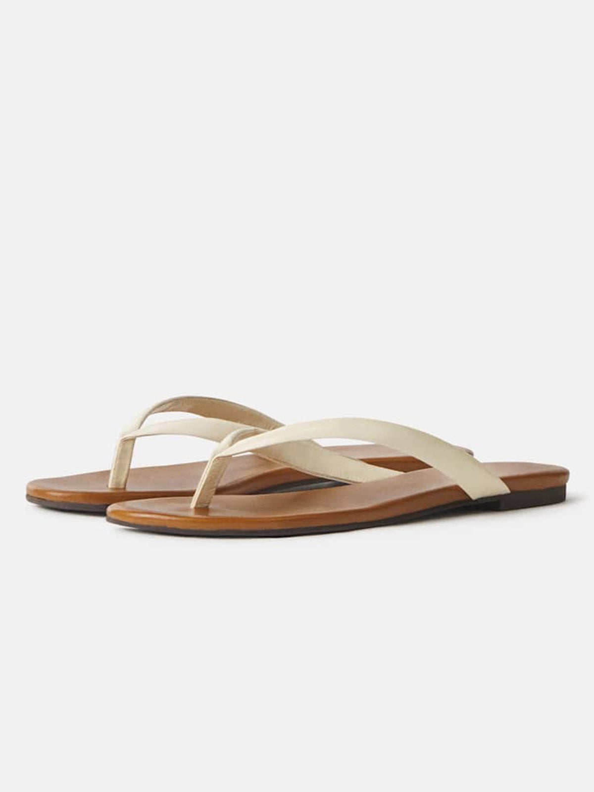 Coffee Round-Toe Flip-Flop Simple Sandals Flats