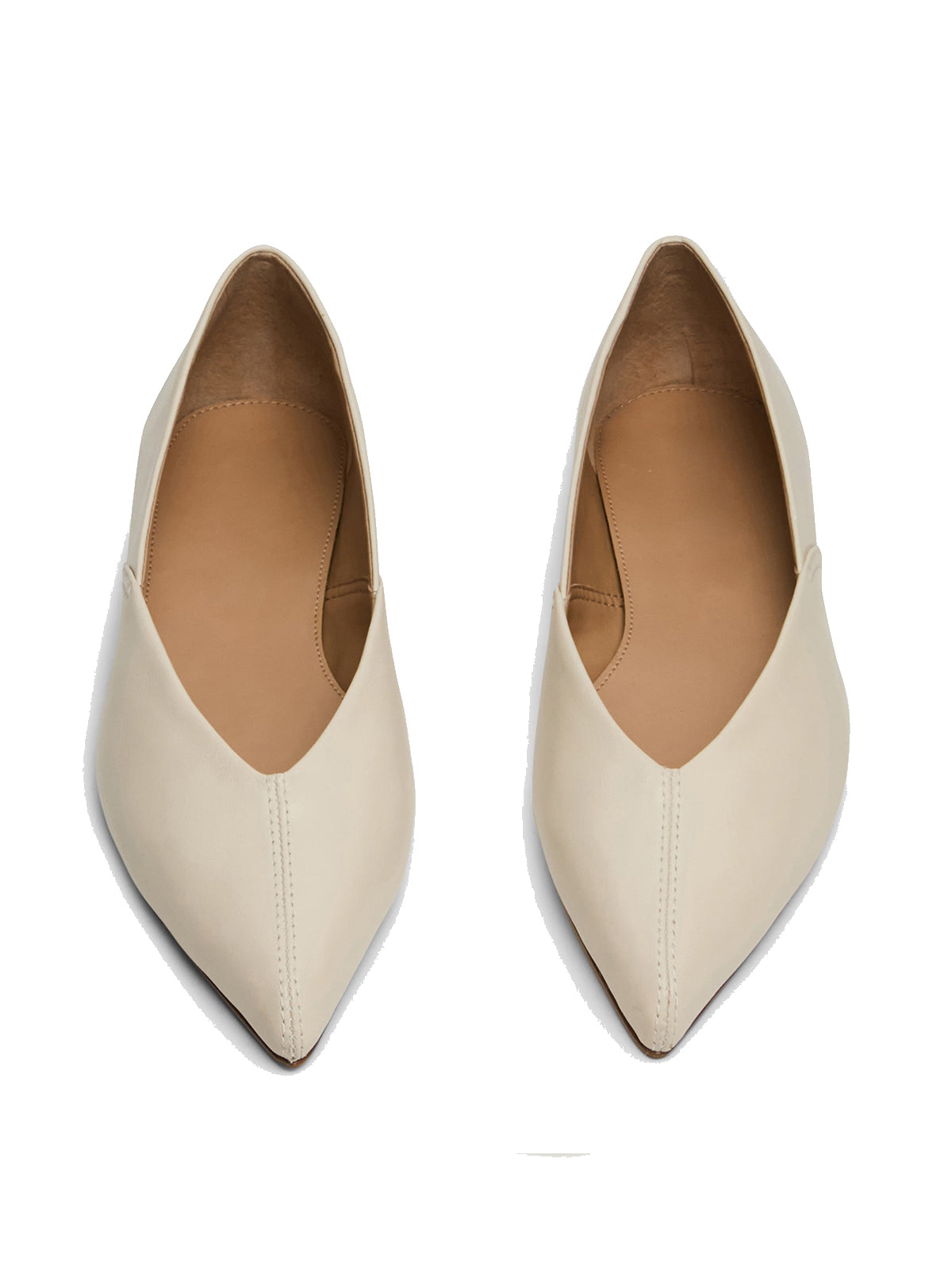 Bone Pointed-Toe Slip-On Simple Chic Flats