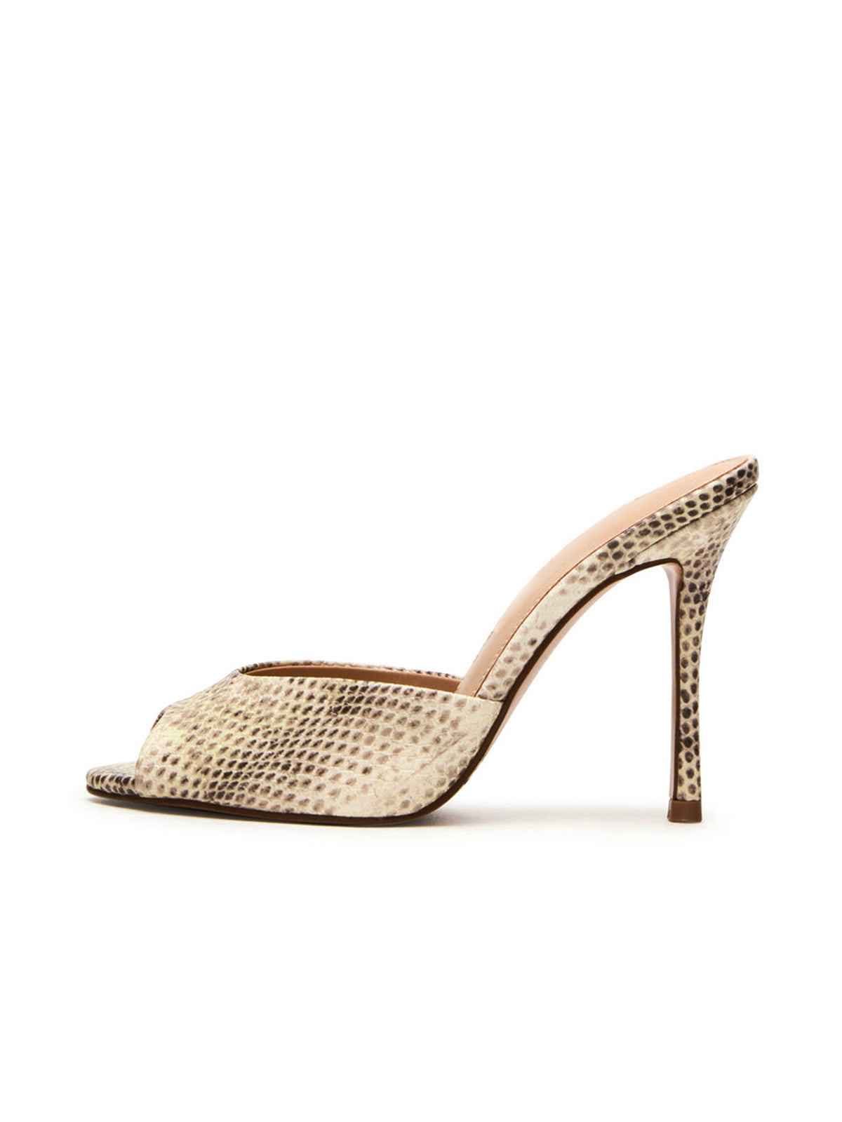 Round-Toe Slip-On High Stiletto Heels Pumps - Snakeskin Print