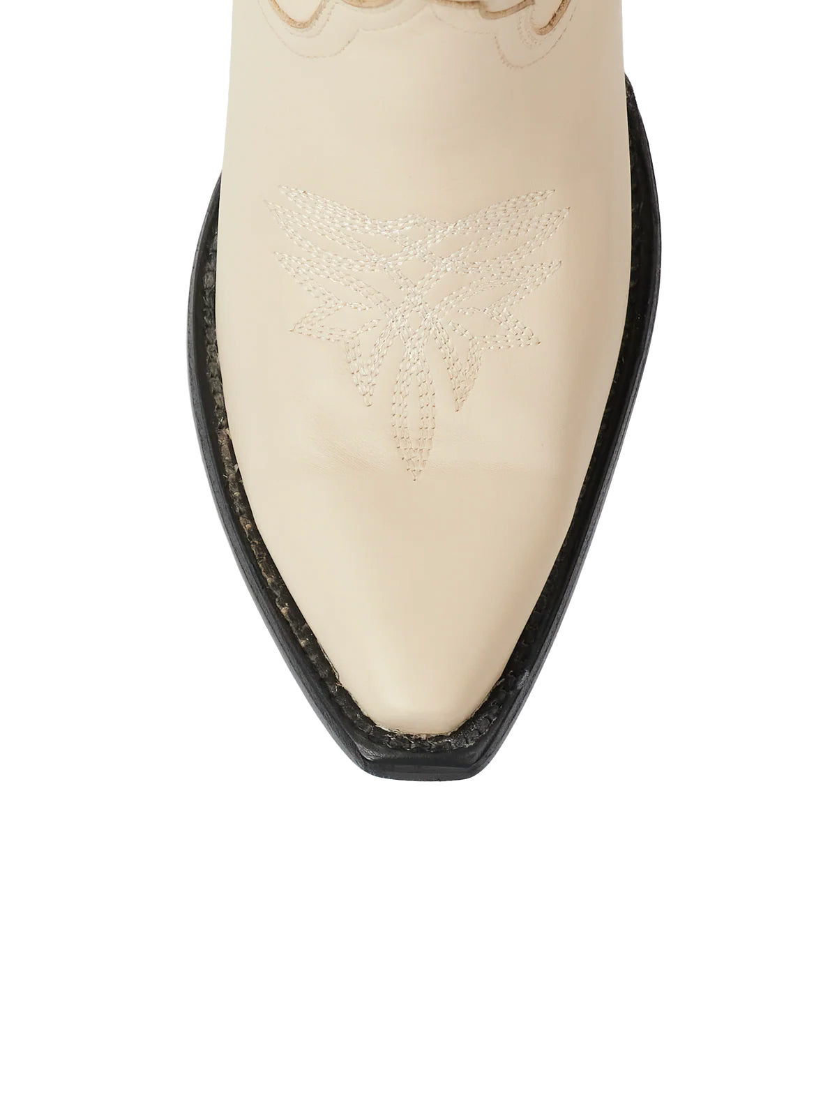 Western Snip-Toe Embroidery Classic Knee High Half-Zip Cowgirl Boots - Bone