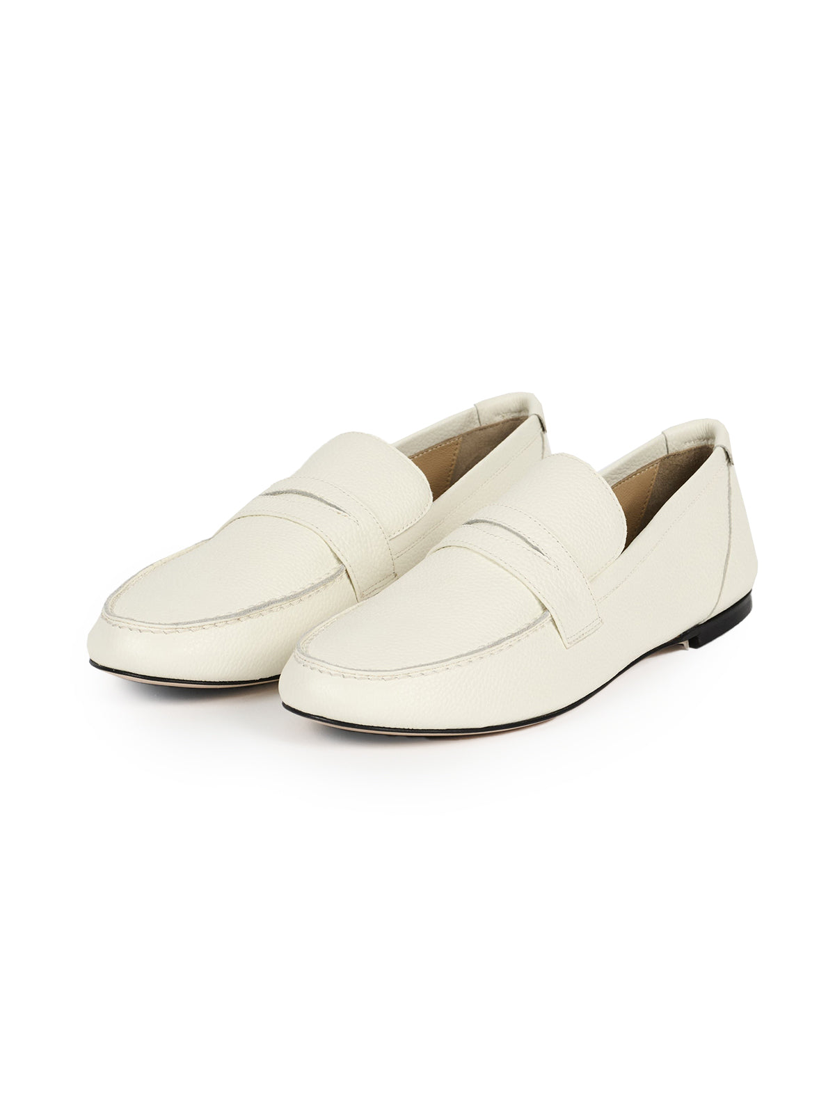 Round-Toe Slip-On Chic Loafers Flats - White