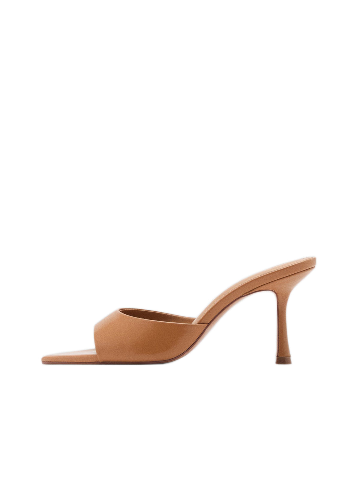 Tan Pointed-Toe Simple High Heels Sandals