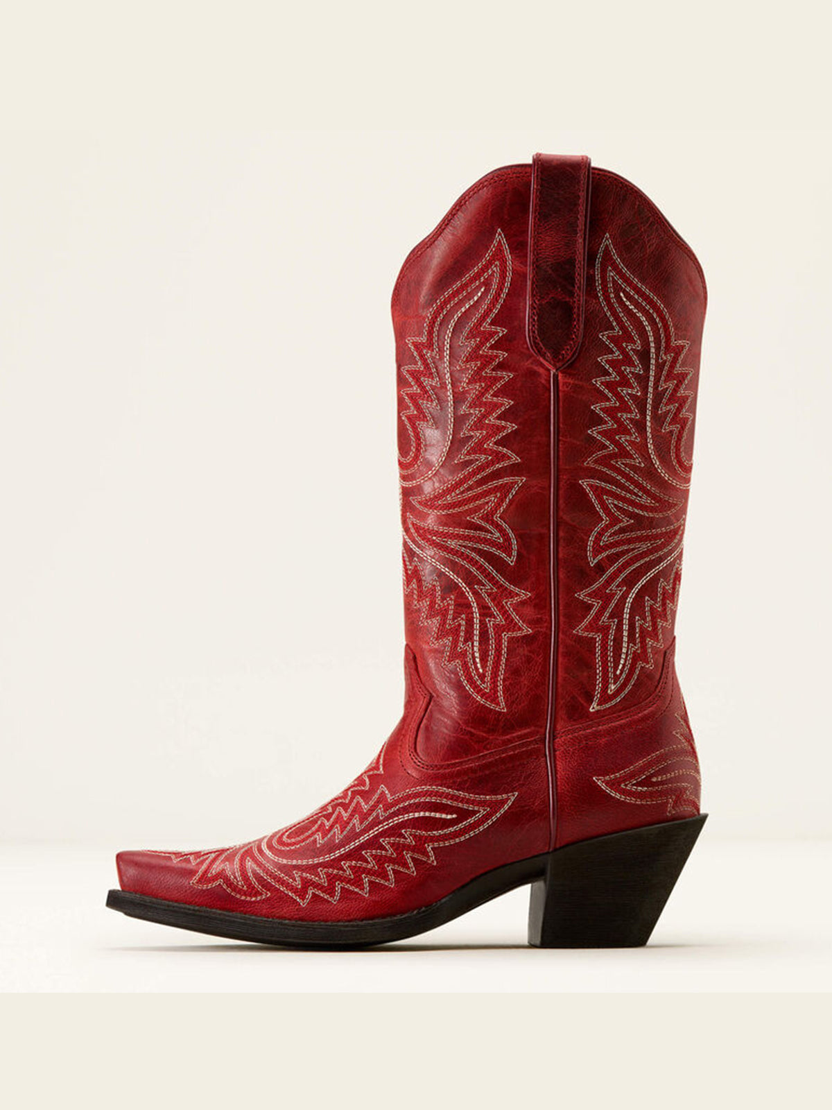 Dark Wheat Snip-Toe Western Embroidery Mid Calf Cowgirl Boots For Women