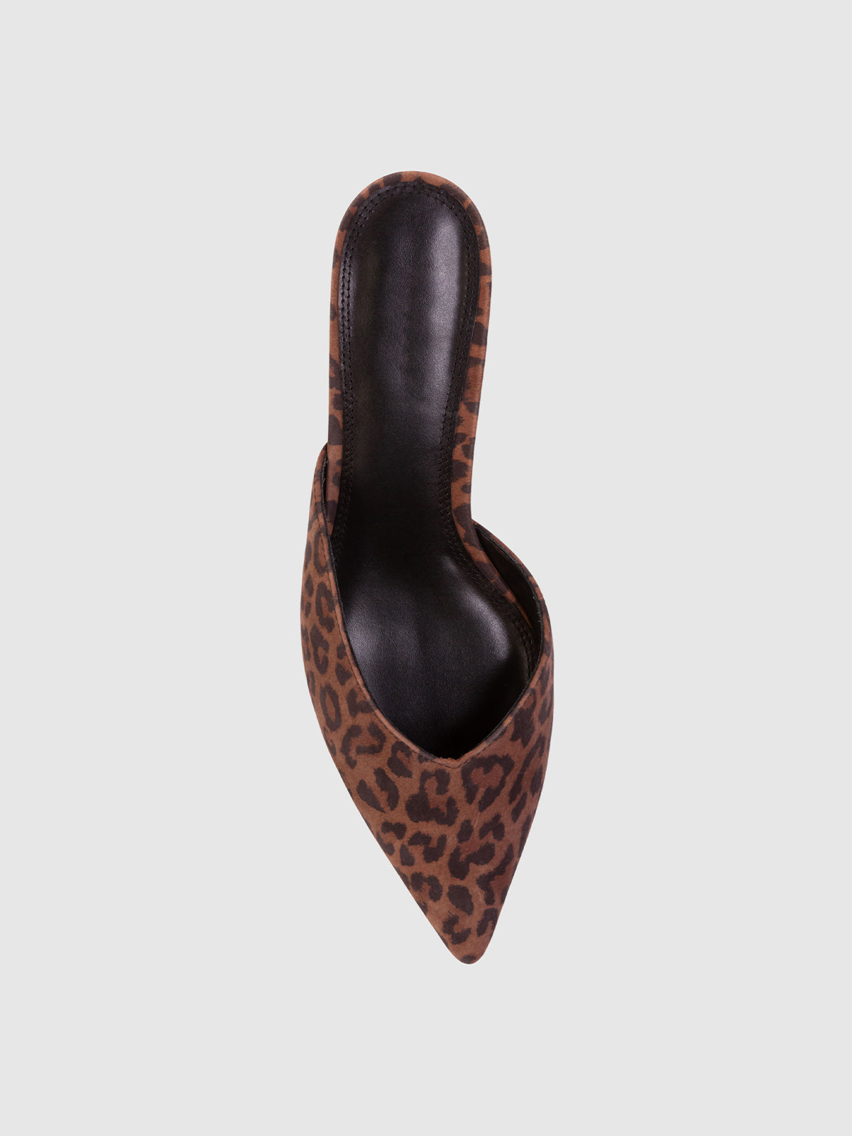 Leopard Faux Suede Pointed-Toe Slip-On Kitten Heels