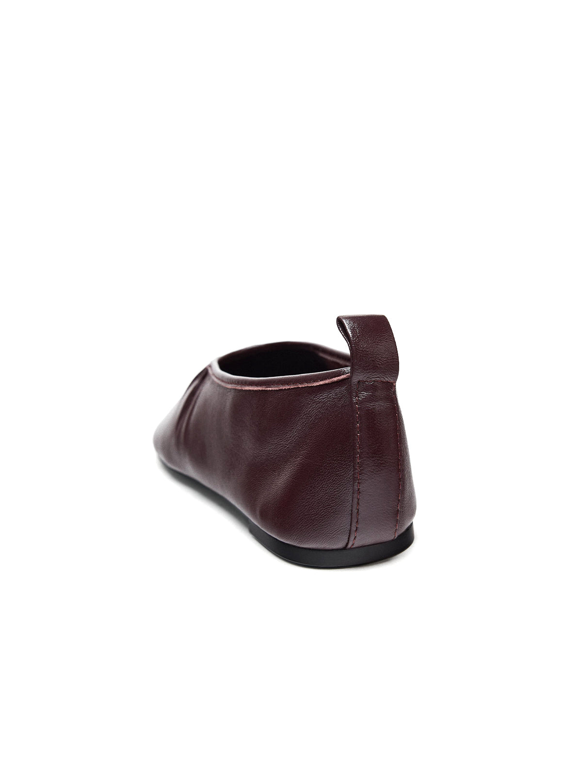 Burgundy Round-Toe Slip-On Ballet Classic Flats