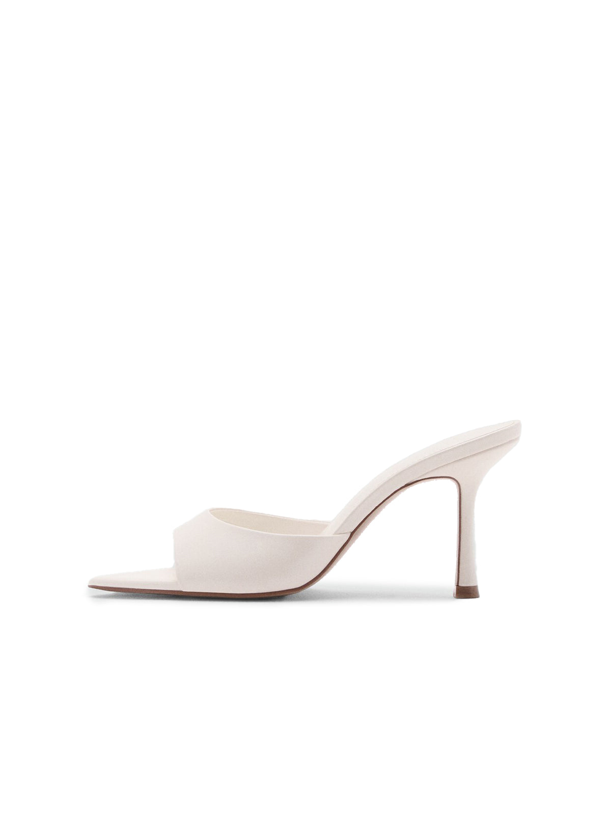 White Pointed-Toe Simple High Heels Sandals