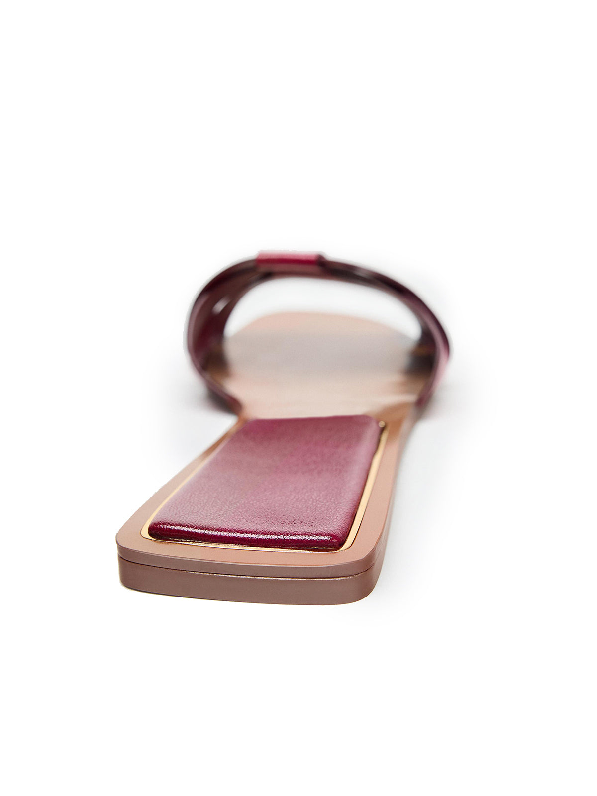 Front Crossover Strap Round-Toe Flat Sandals - Red