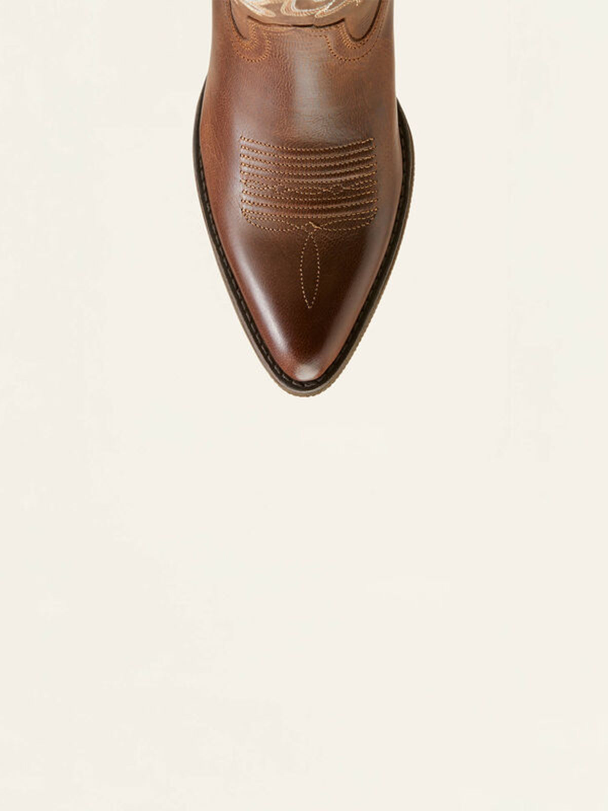 Mid Calf Almond-Toe Embroidery Cowgirl Boots - Brown