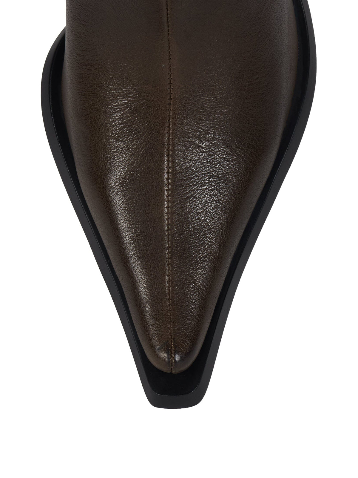 Dark Brown Pointed-Toe Side Lace-Up And Full-Zip Wide Calf Knee High Stiletto Boots