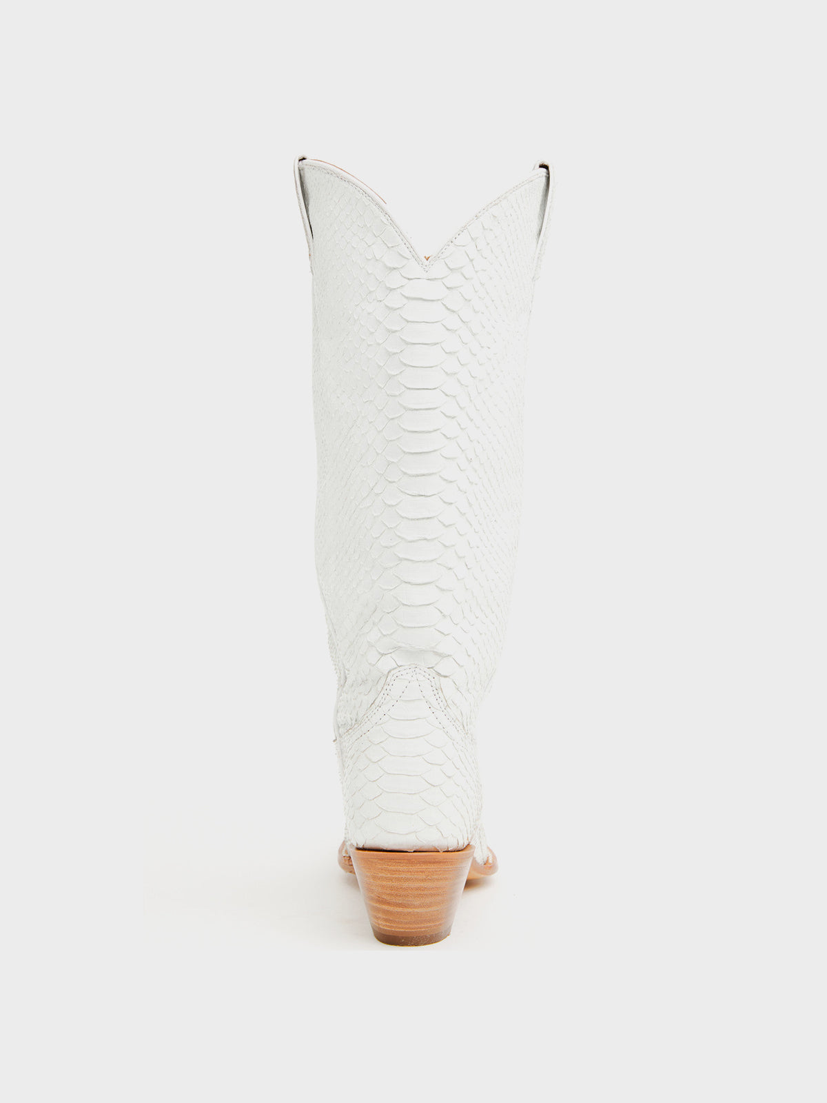 White Snakeskin Print Snip-Toe Sleek Wide Calf Knee High Cowgirl Boots