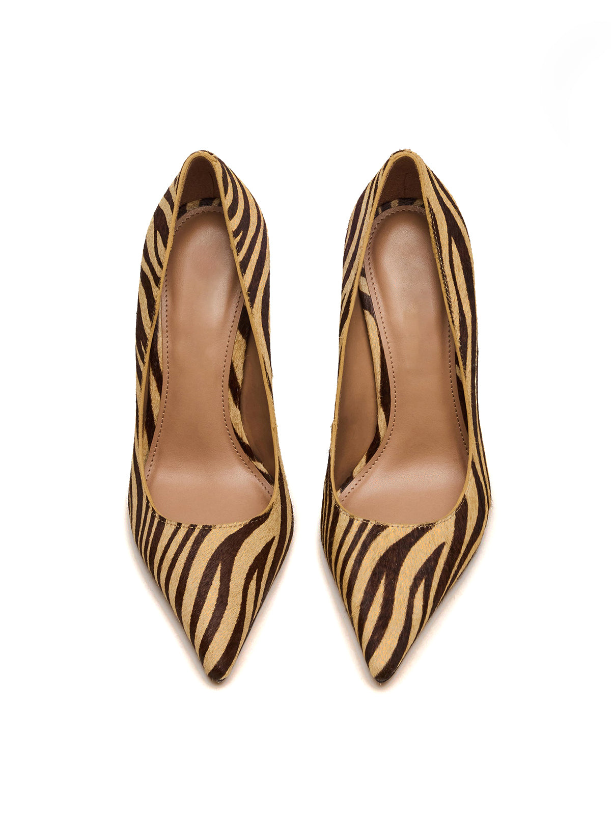 Zebra Print Pointed-Toe Classic Slip-On High Heels
