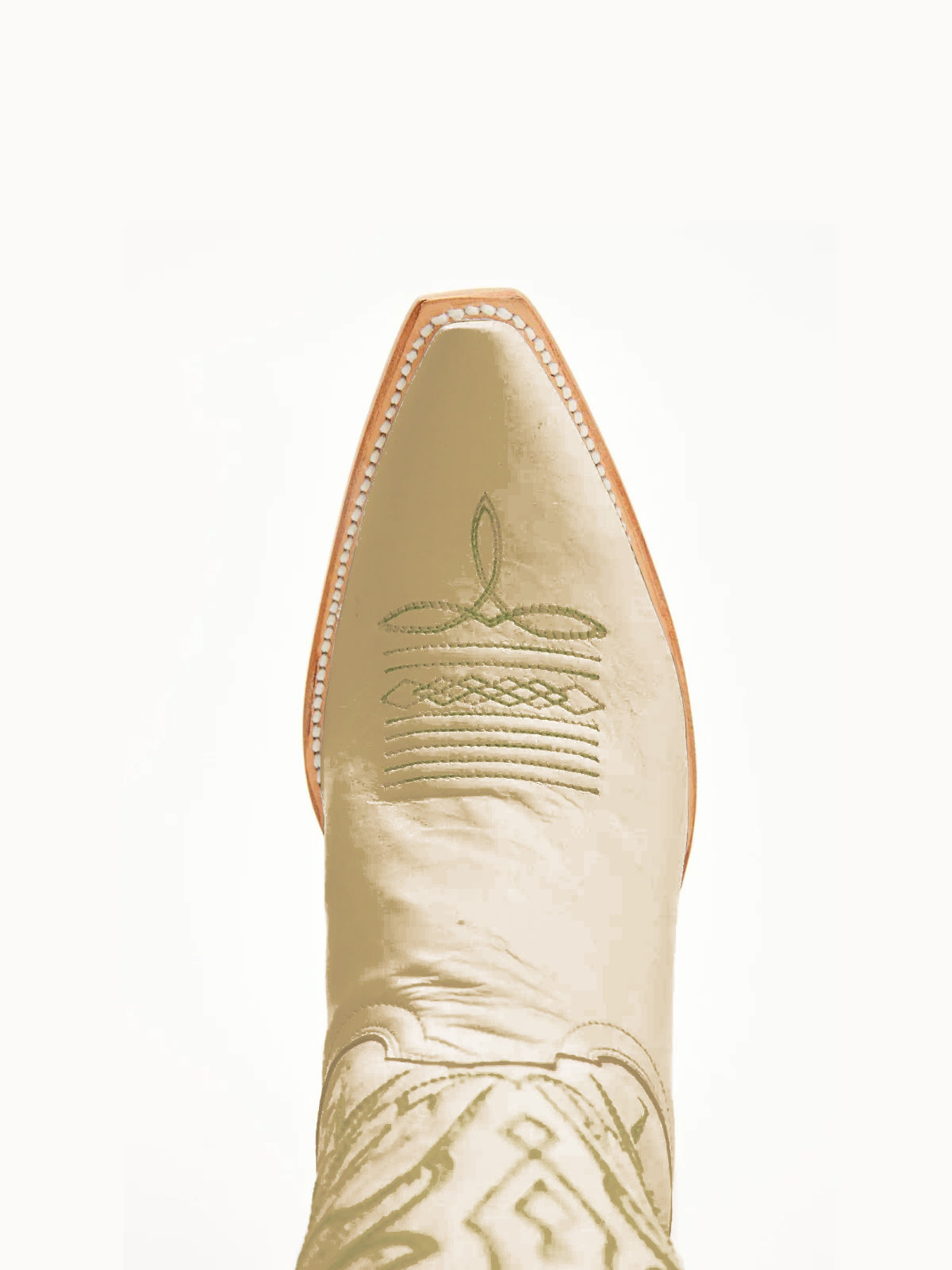 Beige Snip-Toe Vivid Bird Embroidery Mid Calf Cowgirl Boots