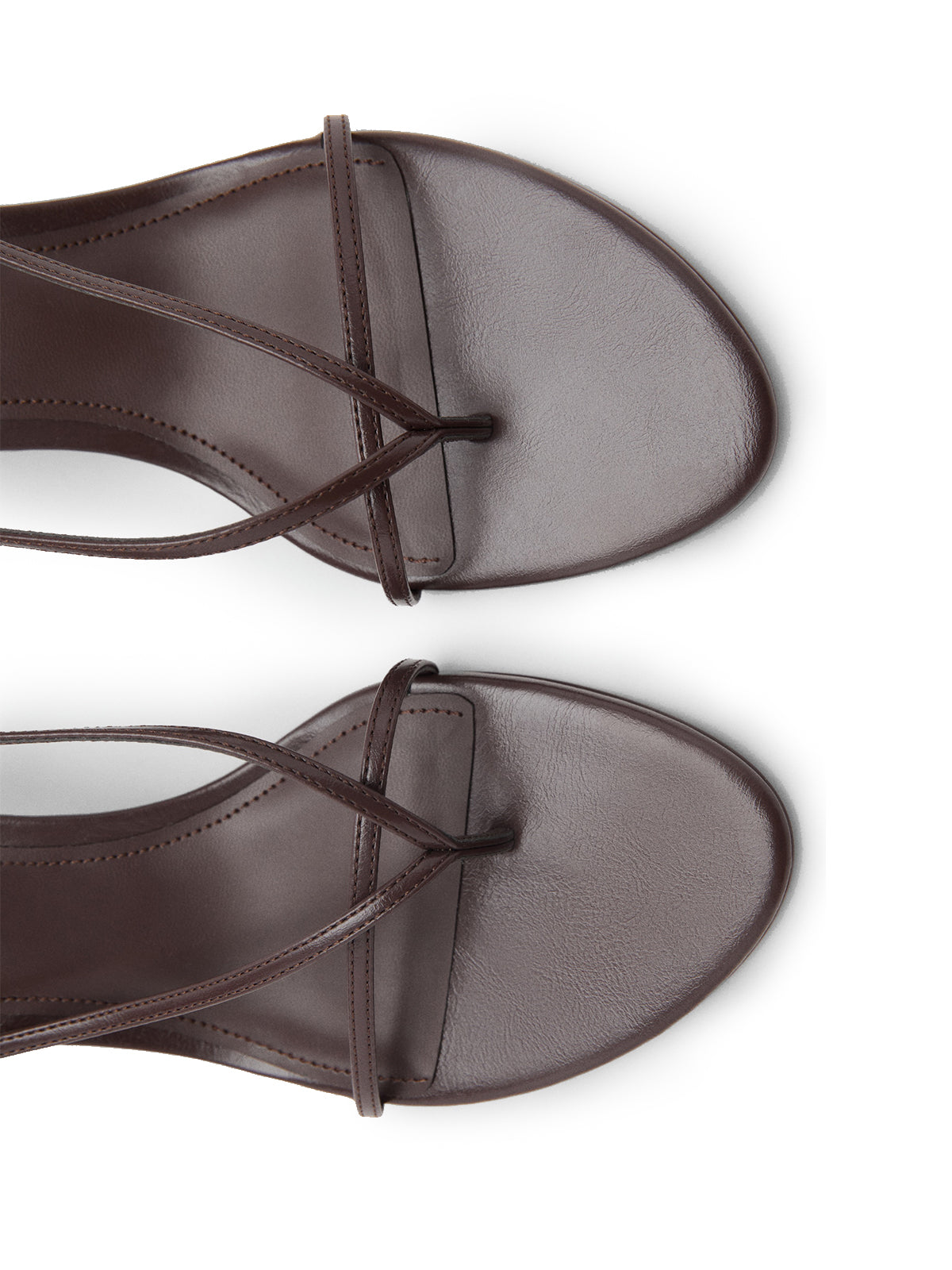 Chocolate Round-Toe Thin Strap And Ankle Strap Kitten Heels