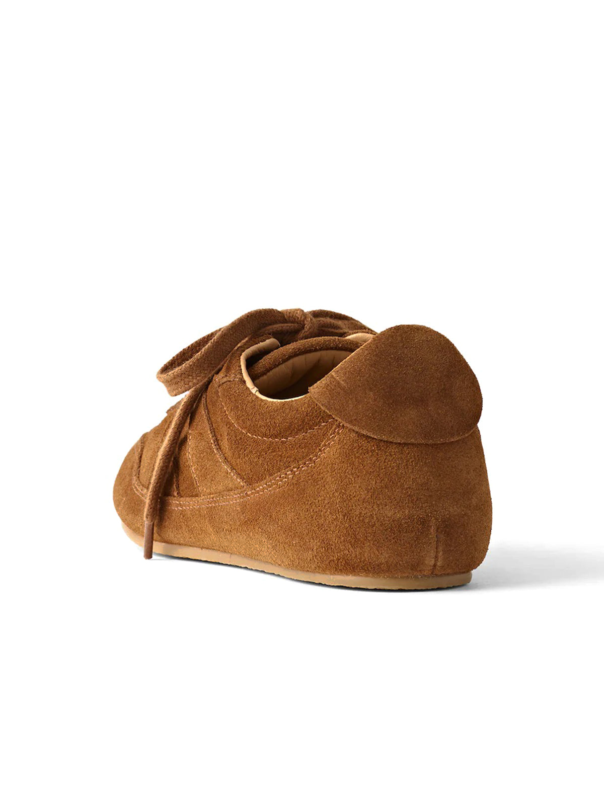Brown Cow Suede Round-Toe Classic Lace-Up Chic Sneakers