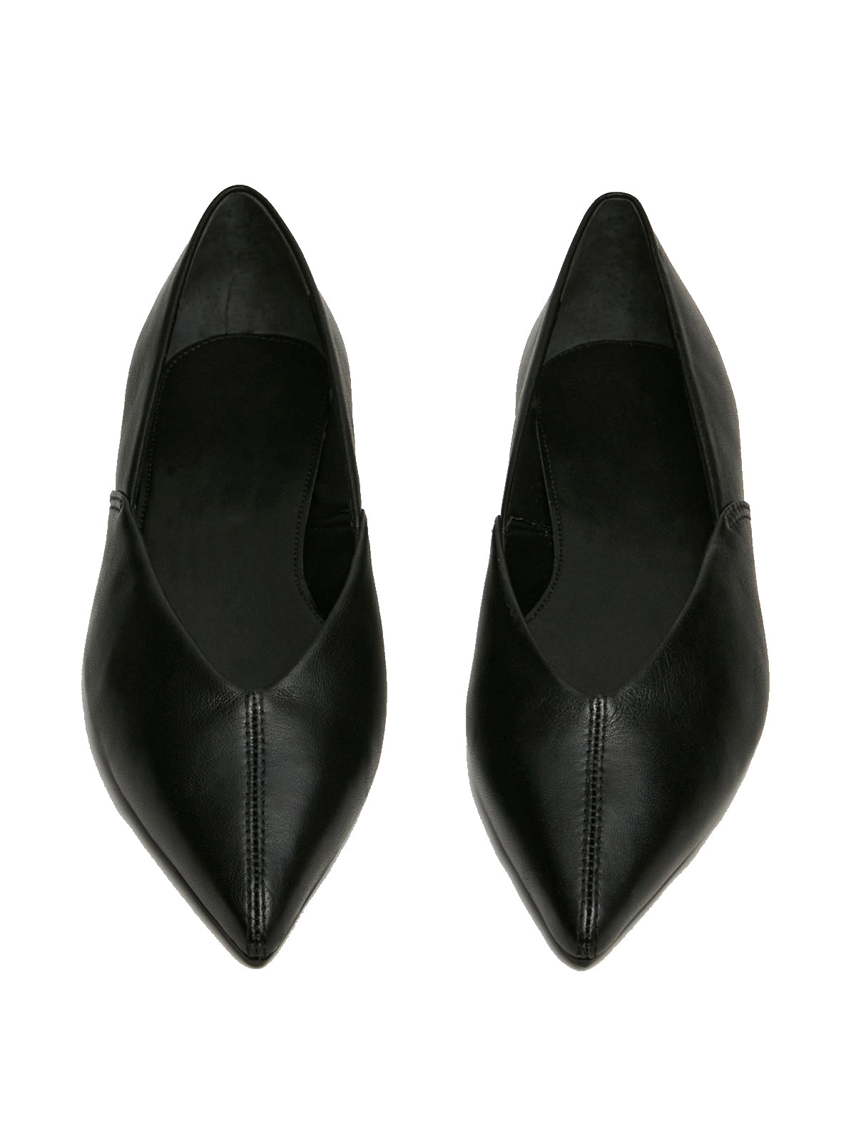 Black Pointed-Toe Slip-On Simple Chic Flats