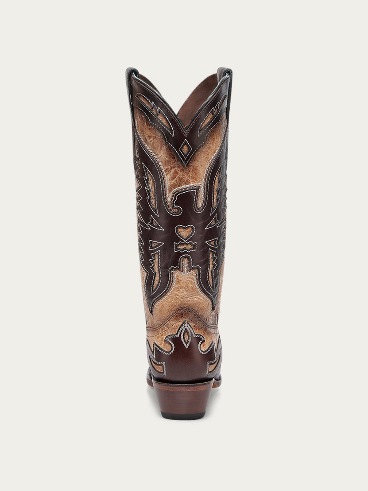 Distressed Sand Snip-Toe Chic Eagle Applique Mid Calf Cowgirl Boots